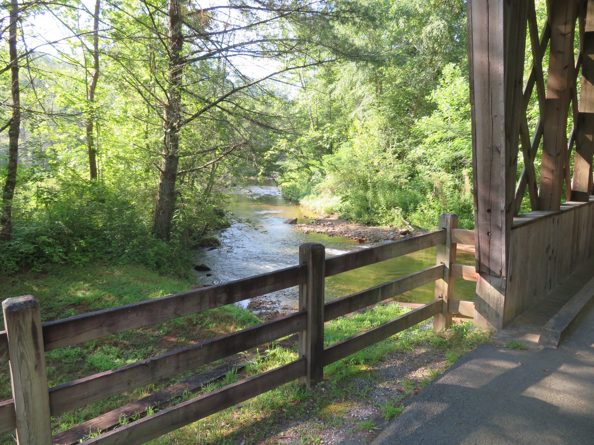 View downstream from covered bridge