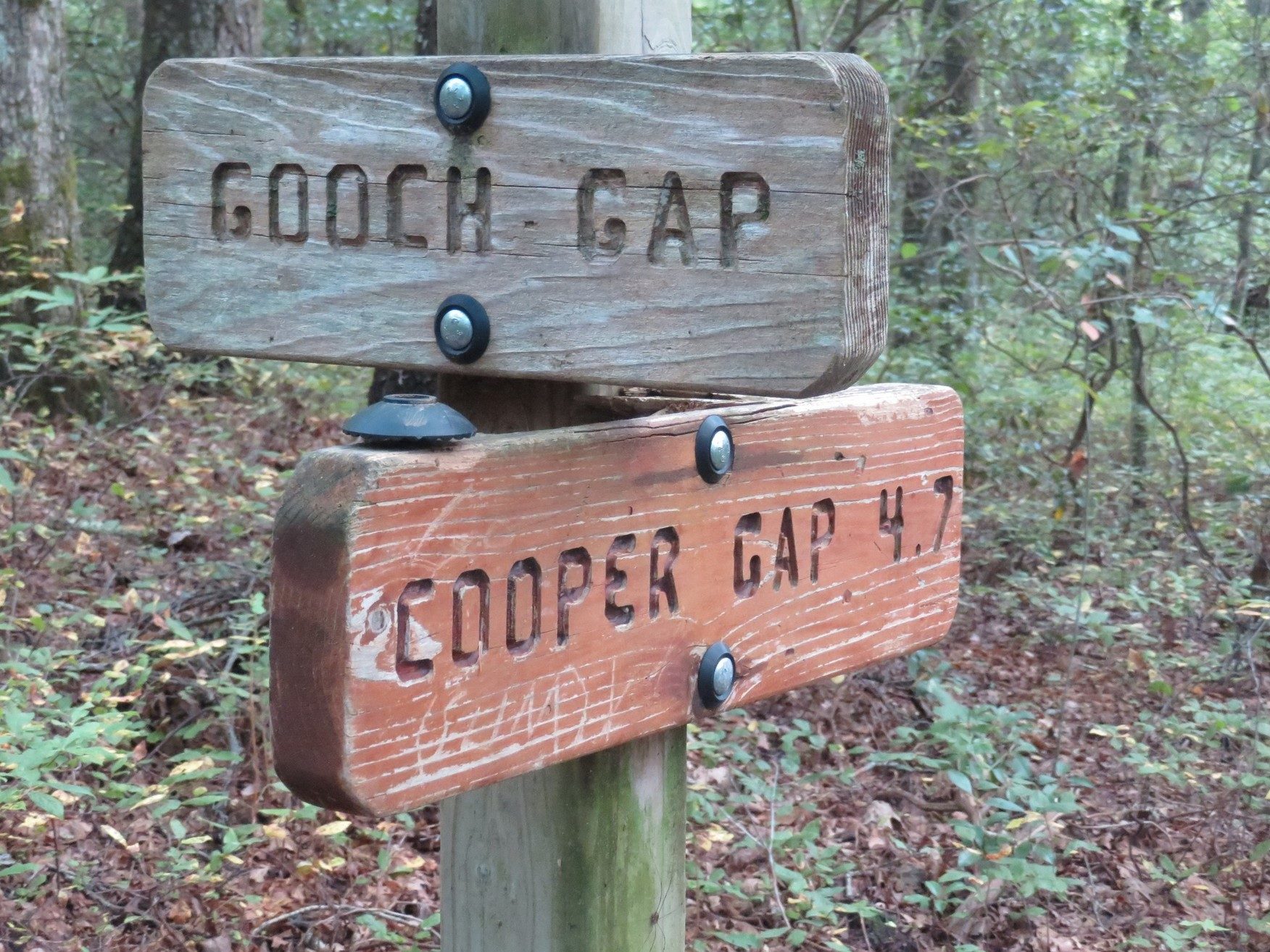 Trail marker at the start of our hike.