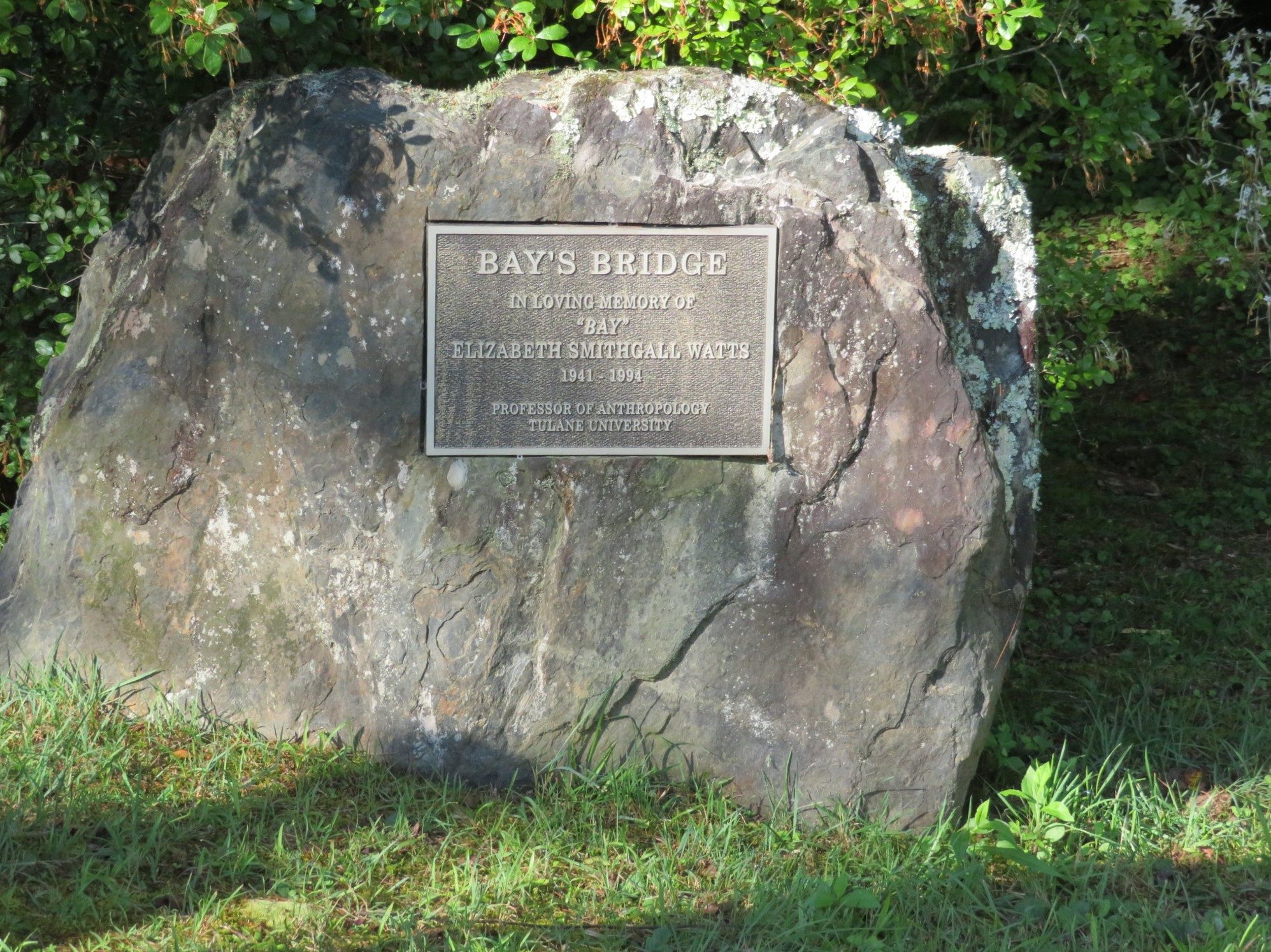 Marker for the Covered Bridge along the Tsalaki Trail