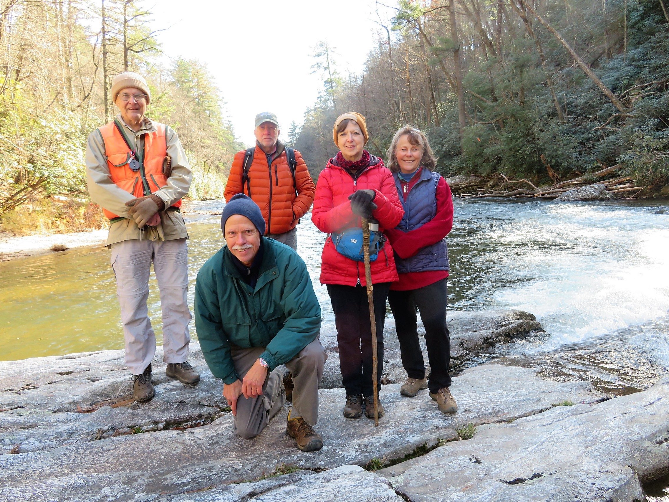 Today's hikers: Dick, Mike, Vic, Jenny & Renée