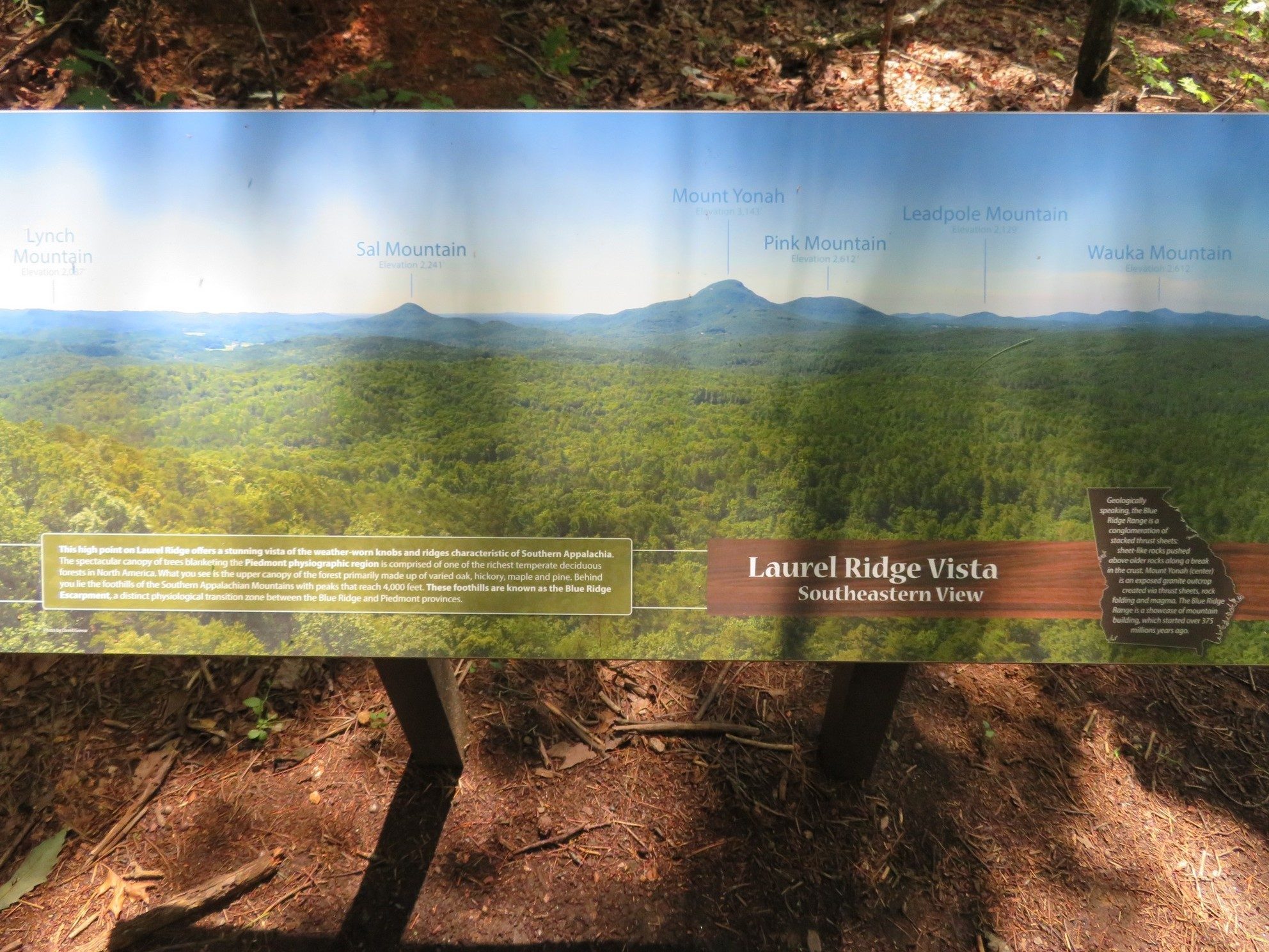 Interpretive Sign at Peak of Laurel Ridge Trail