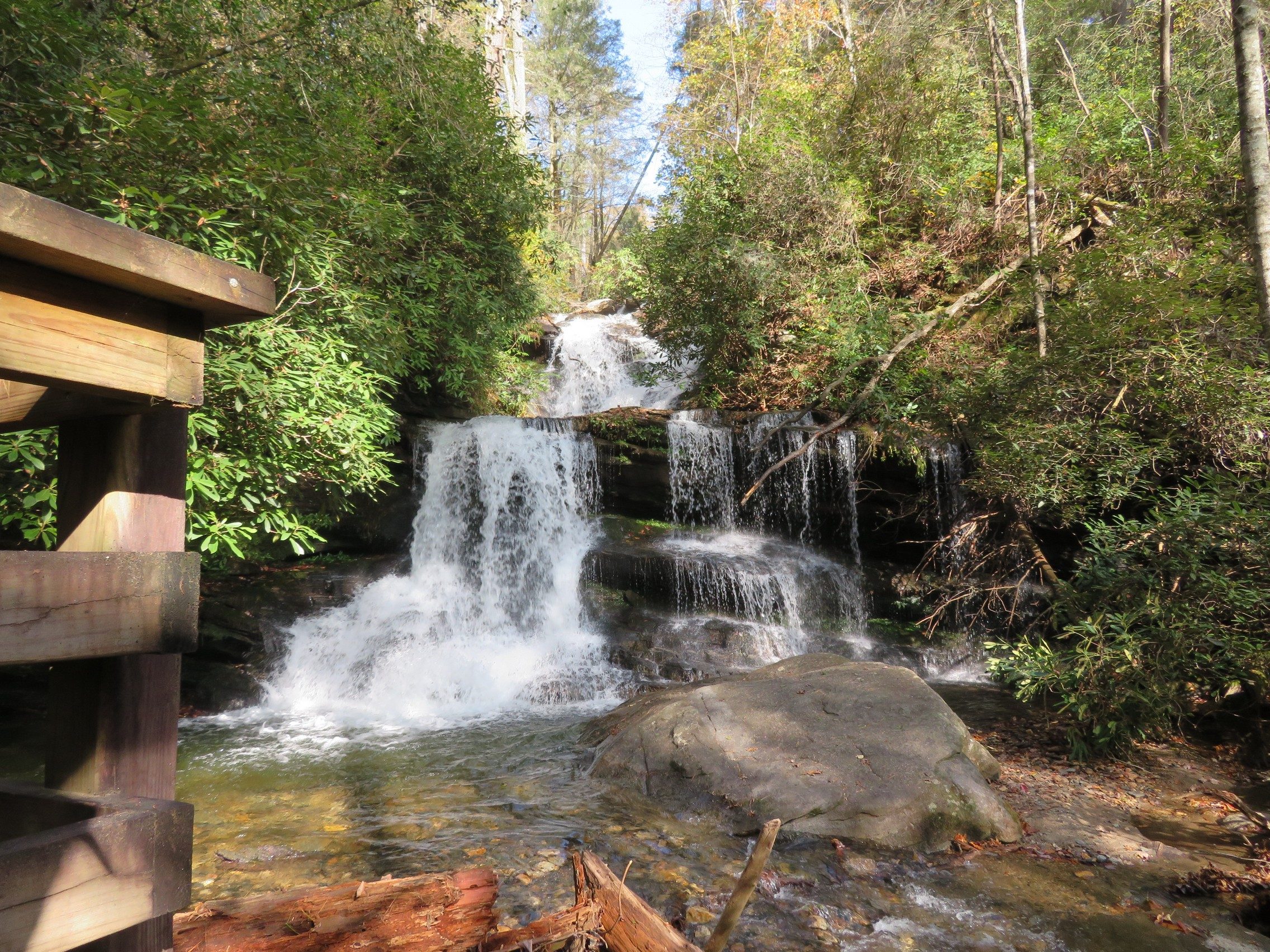 Martin Creek Falls from walkway along side of the falls and creek.