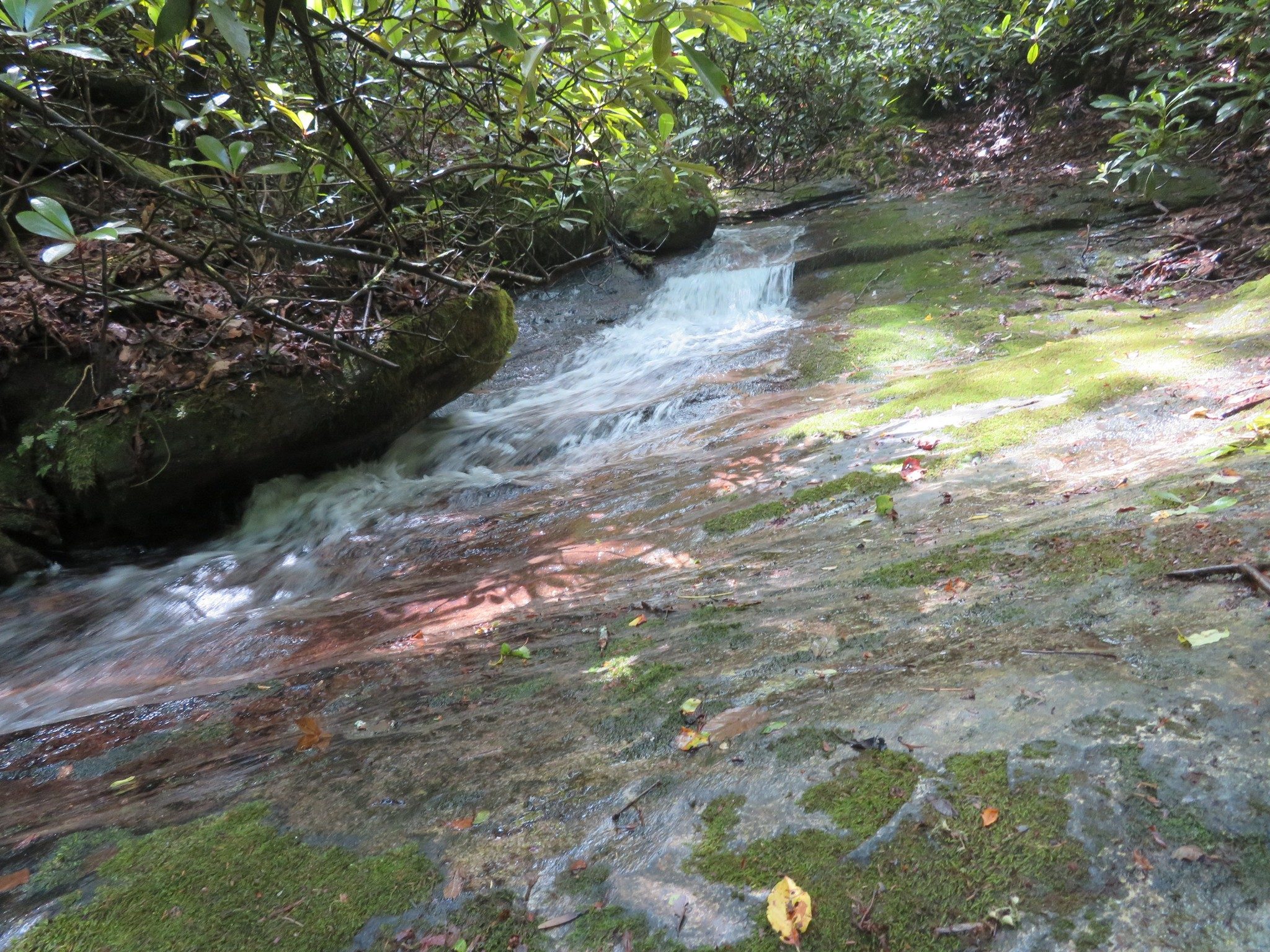 Large sliding rock with stream - picture not crooked