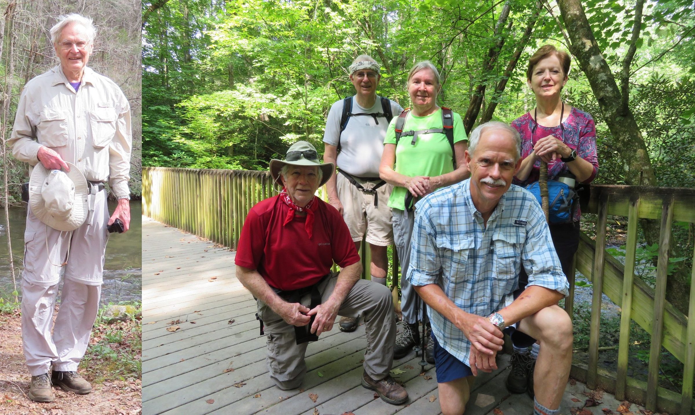 Today's hikers: Dick, Vic, Ray, Angela, Mike & Jenny