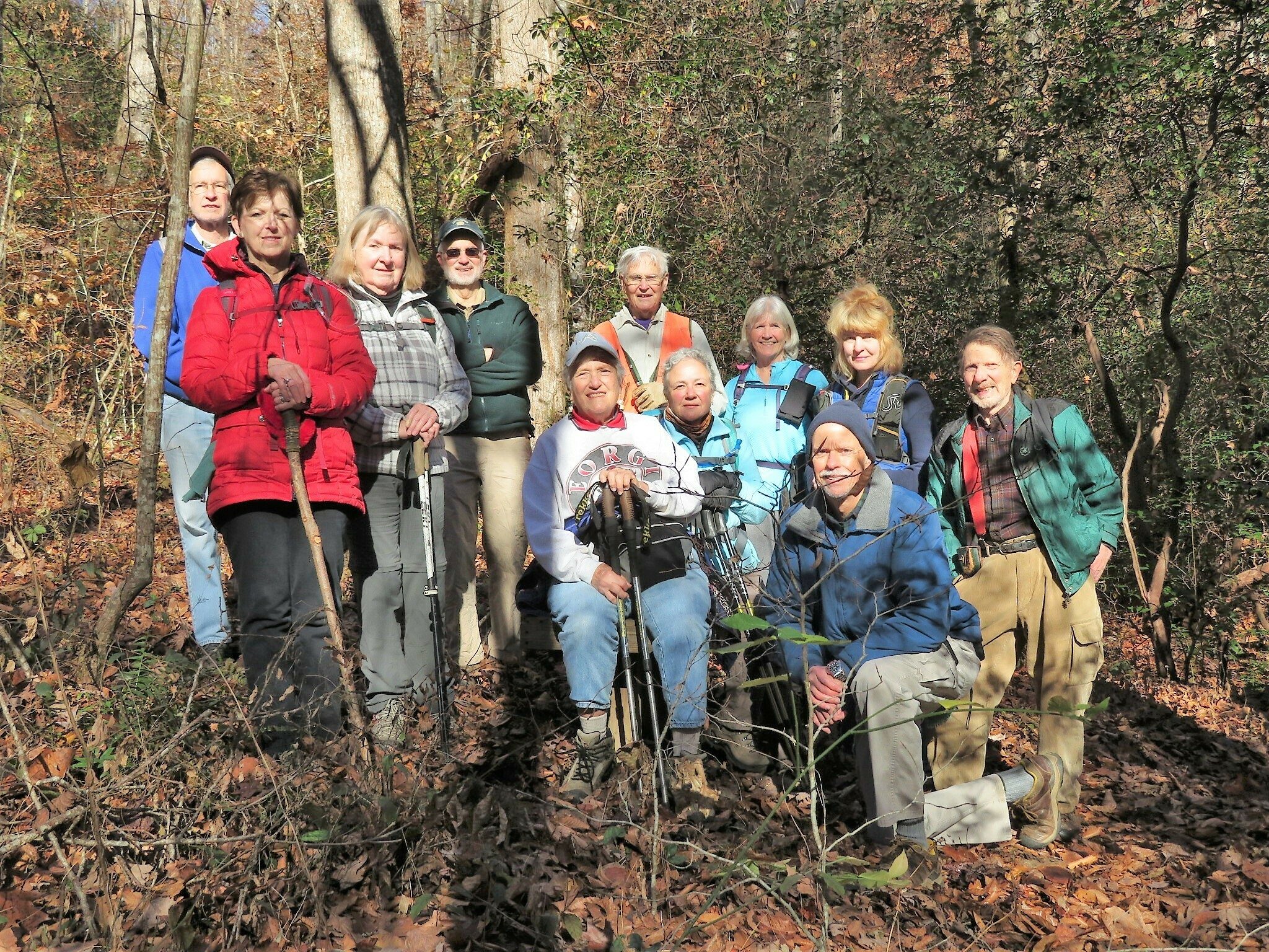 Today's Hikers (L-R): Edwin, Jenny, Angela, Ray, Jeanne, Dick, Christine, Linda, Mike, Inna and Bruce