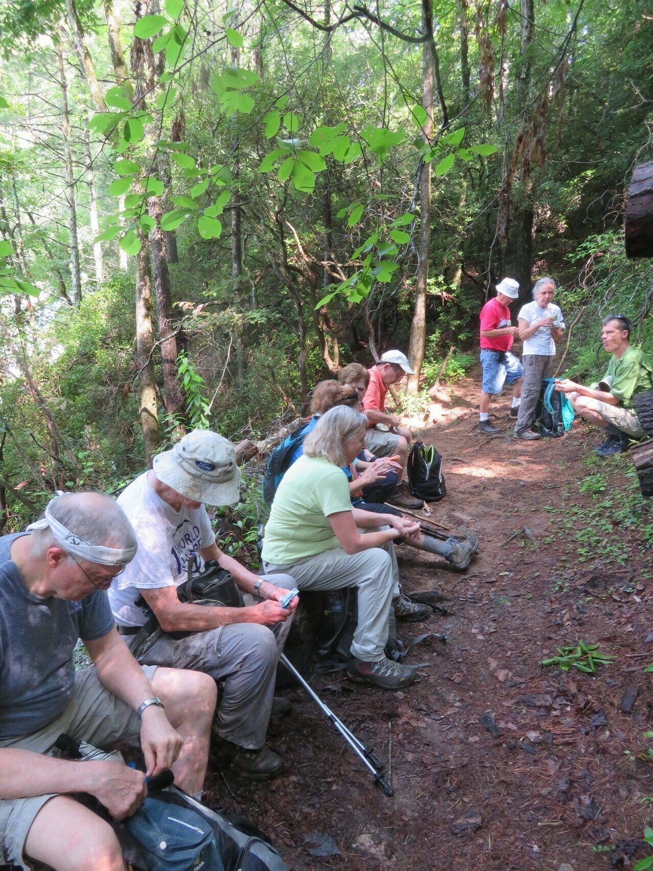 Snack time after viewing Dicks Creek Falls