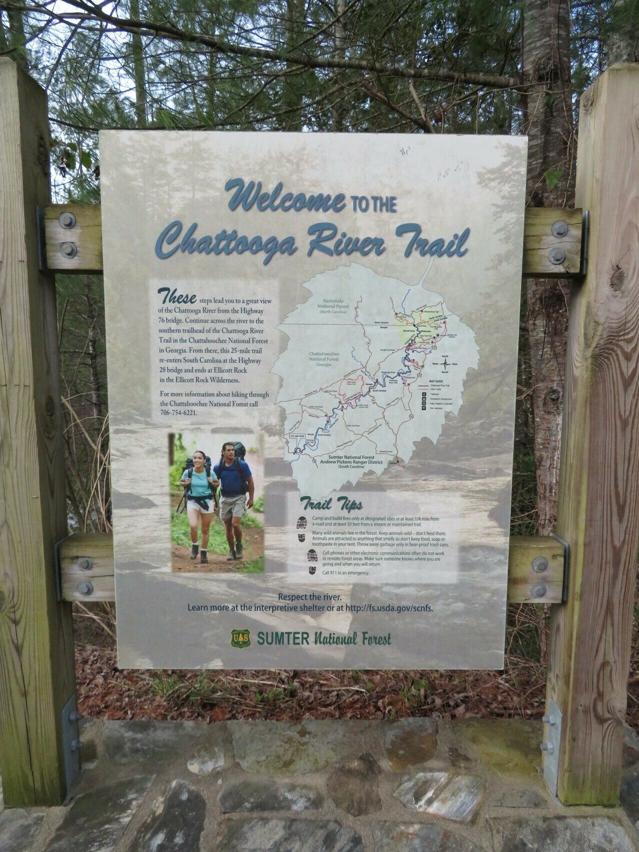 Trail information at trailhead parking.