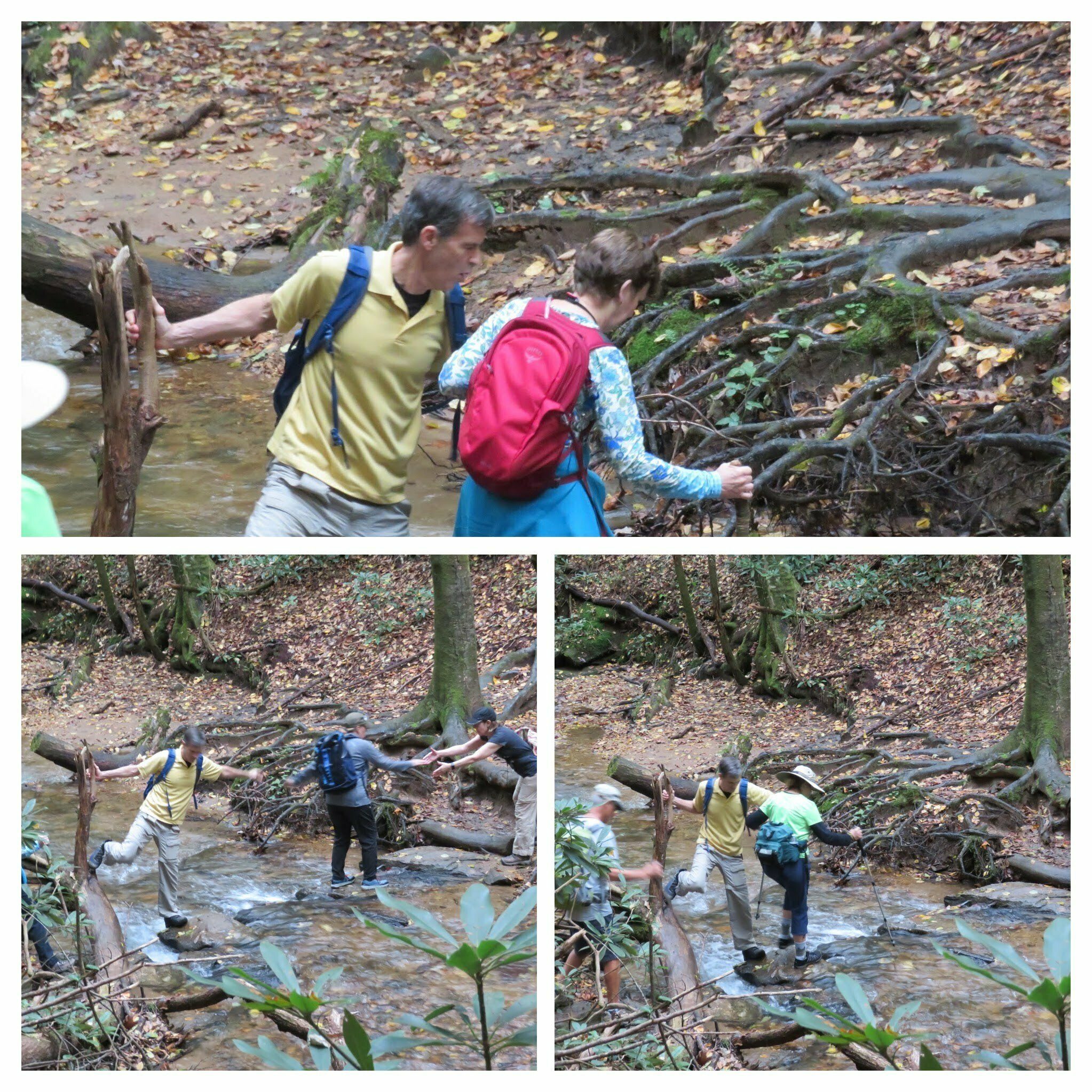 Ken helping folks across Justus Creek.