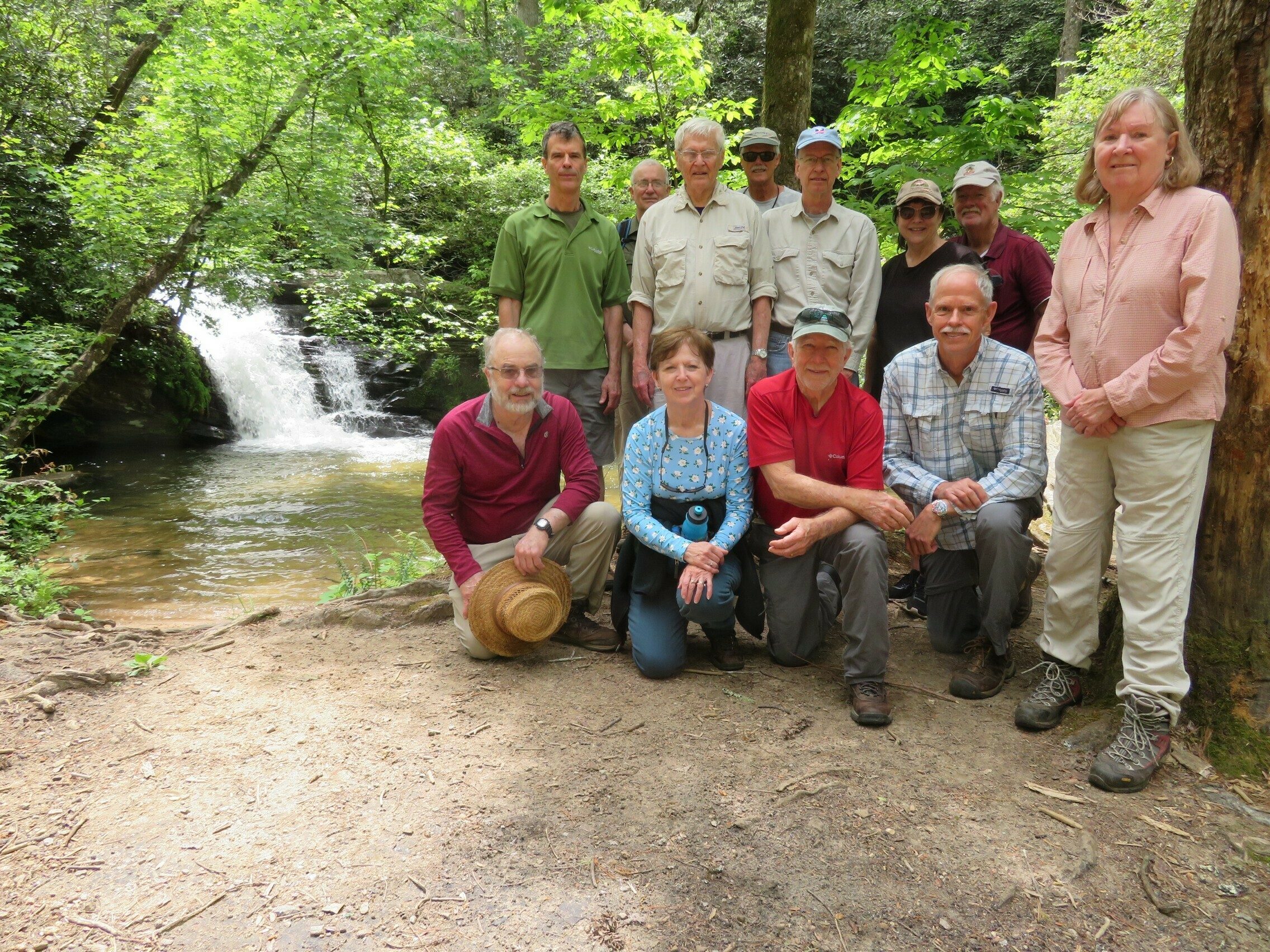 Our hikers (L-R): Gary, Gerald, Ray, Dick, Jenny, Jim, Edwin, Vic, Debbie, Michael, Mike & Angela