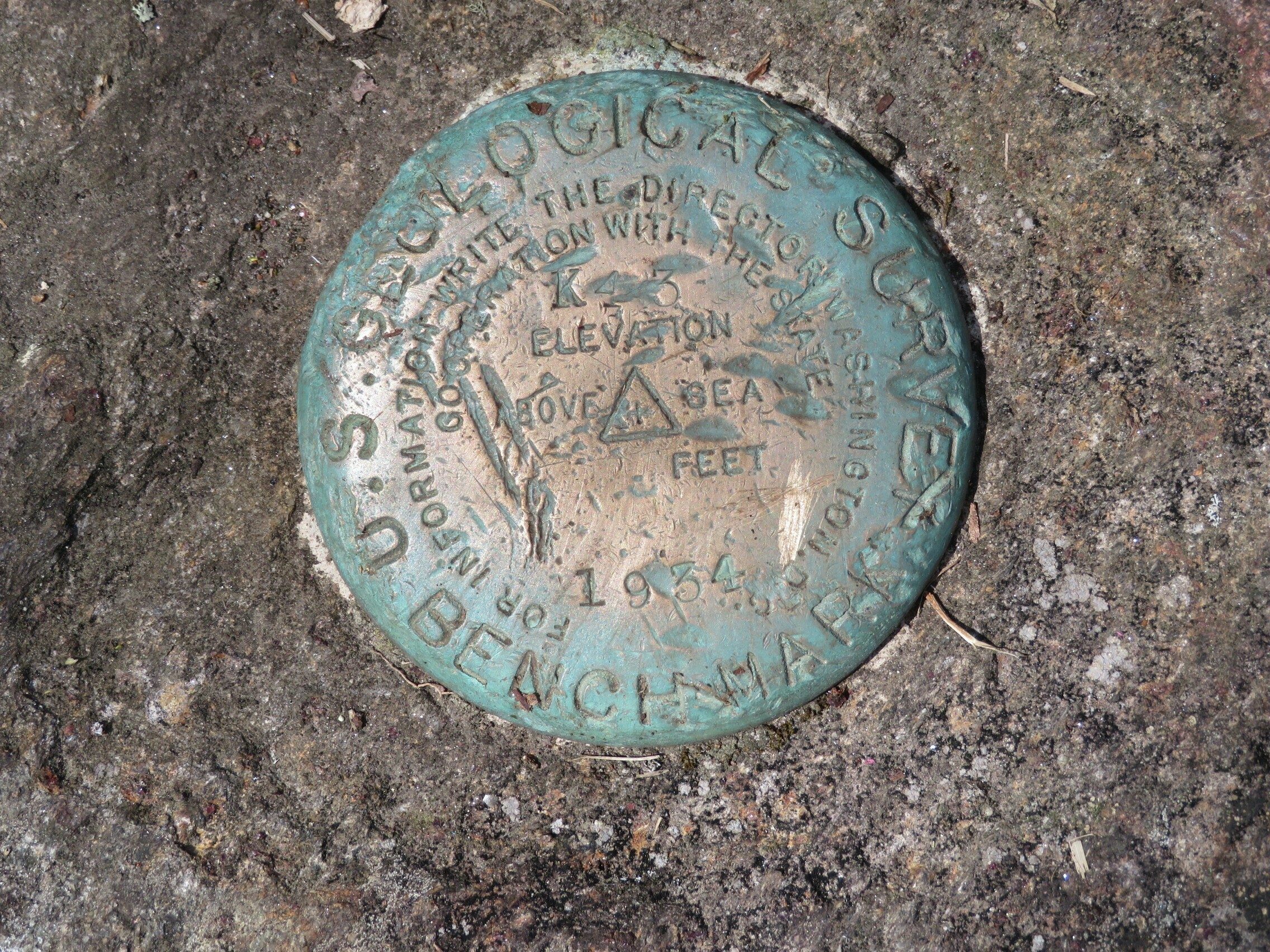 USGS Survey marker onStanding Indian Mountain