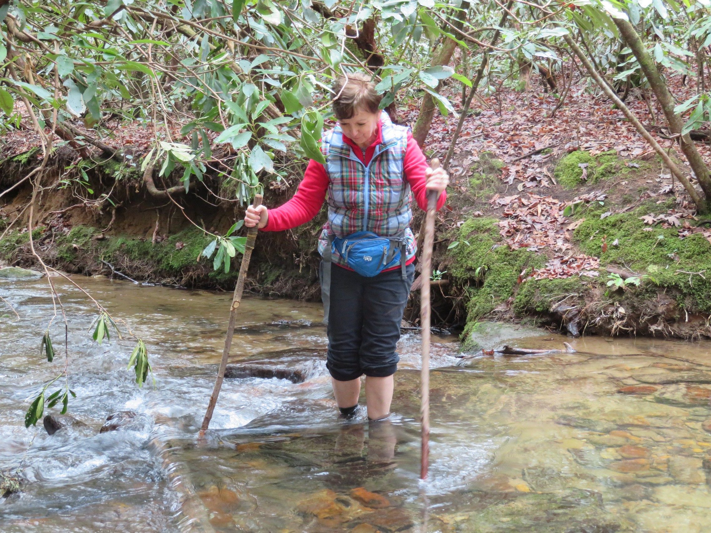 Jenny at the second water crossing