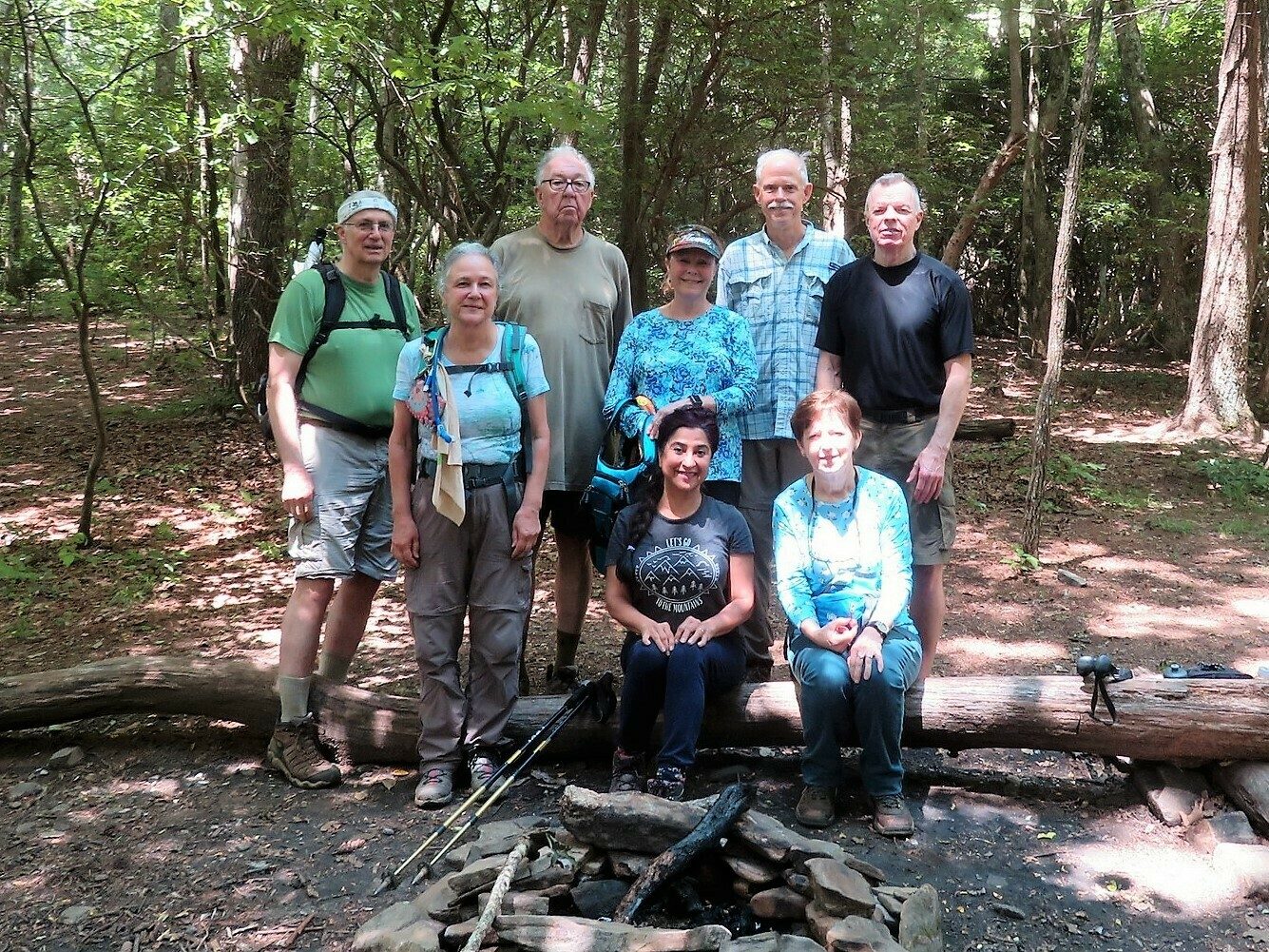 Hikers at the Cheese Factory: Ray, Christine, Dr. Tim, Renee, Trushna, Mike, Jenny & Litefoot