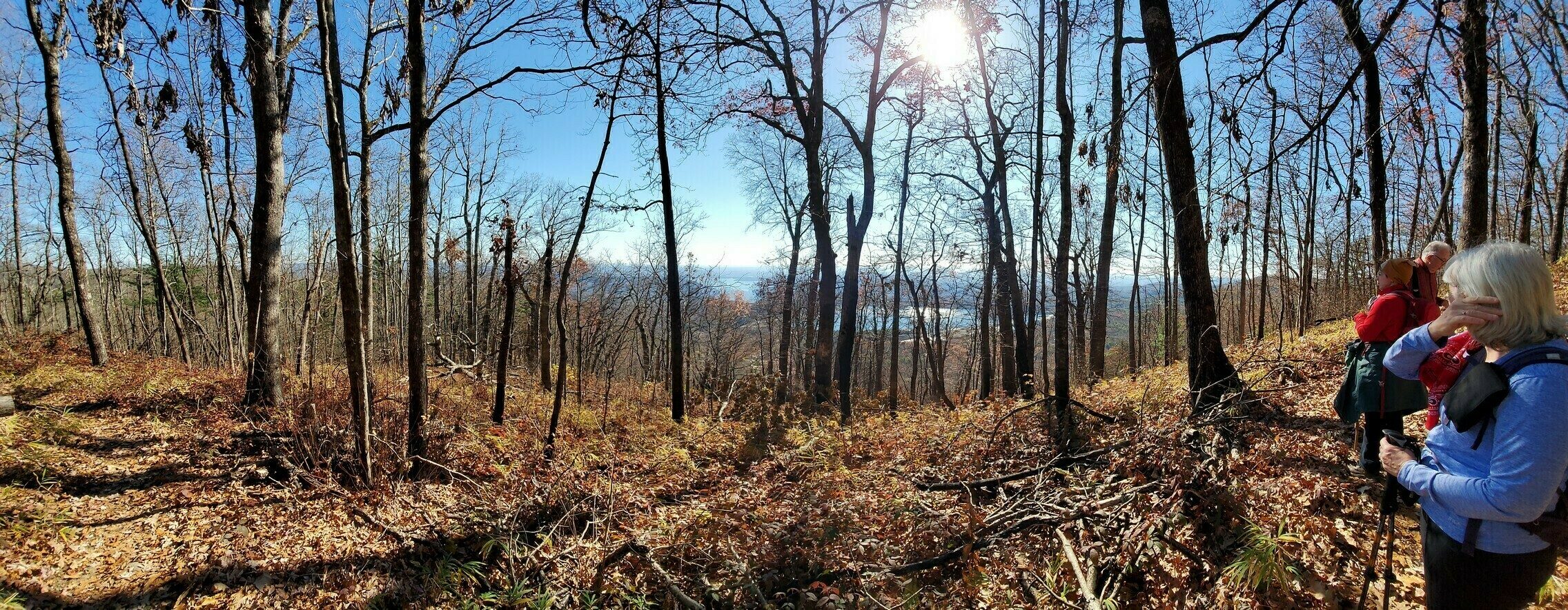 A panoramic photo of the valley to the south from just below Grassy Knob