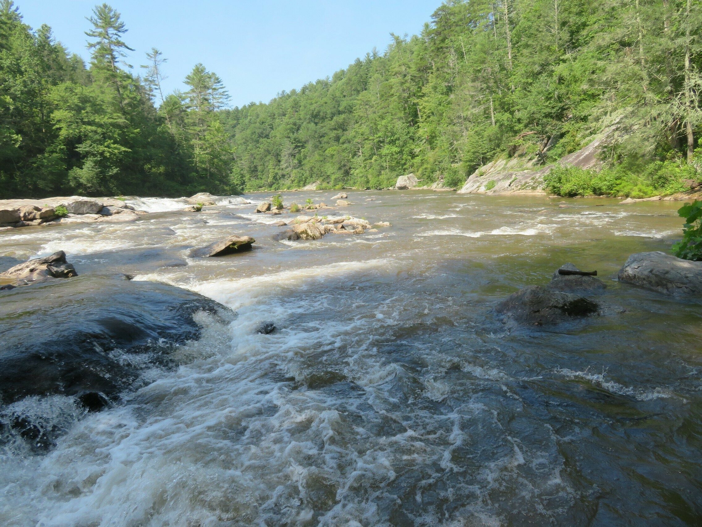 View of Chattooga River downstream of Dicks Creek Falls