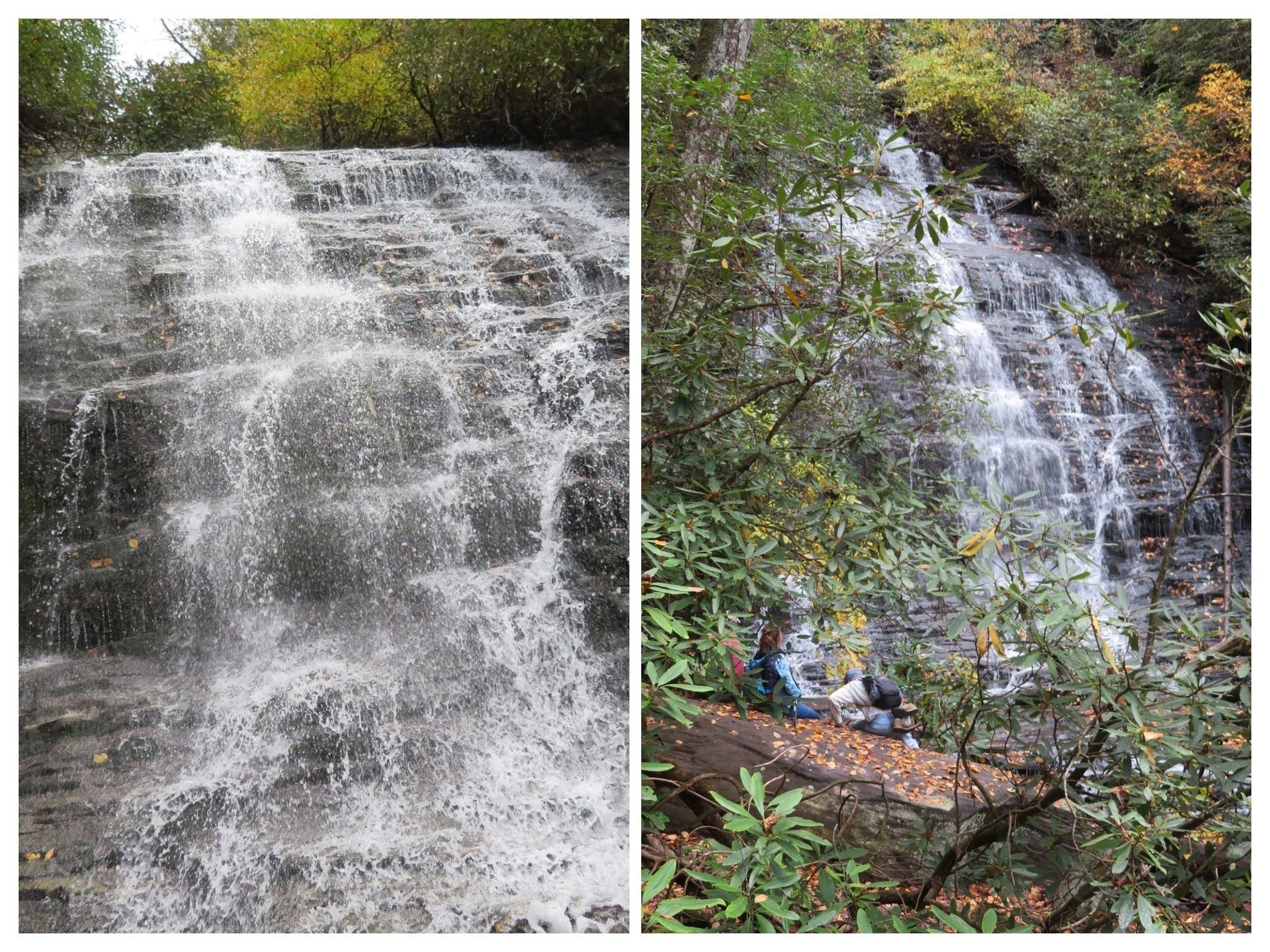 View of Spoonauger Falls at the end of the hike.