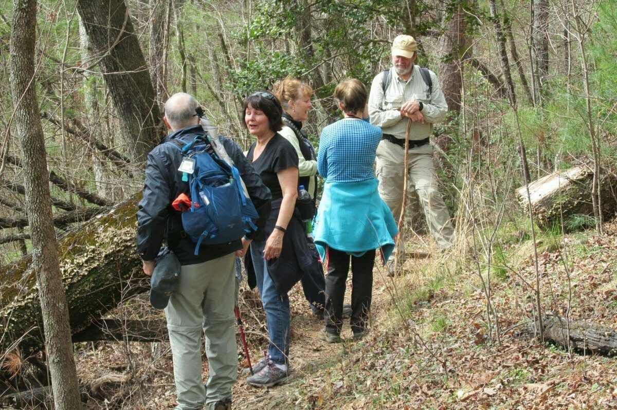 Another serious discussion along the trail.