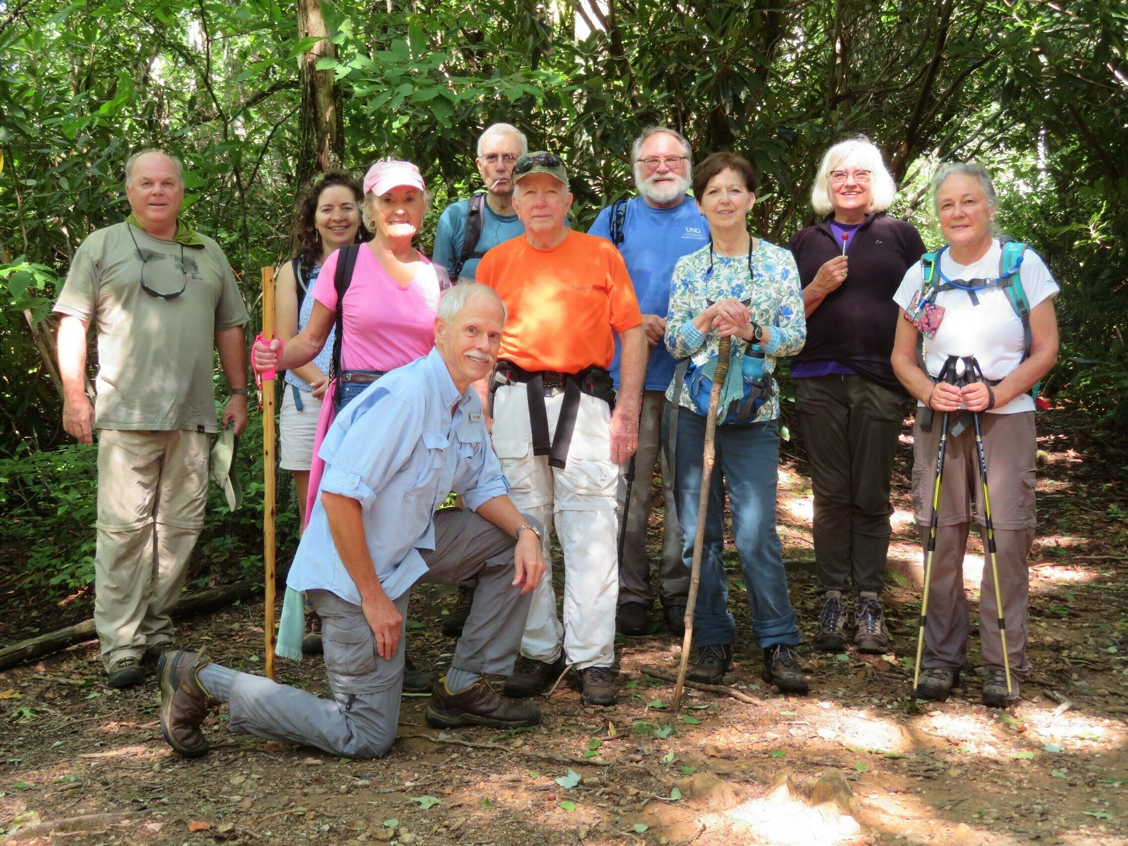Today's Hikers (L-R): John, Heather, Beth, Ray, Mike, Vic, Jack, Jenny, Stephanie & Christine