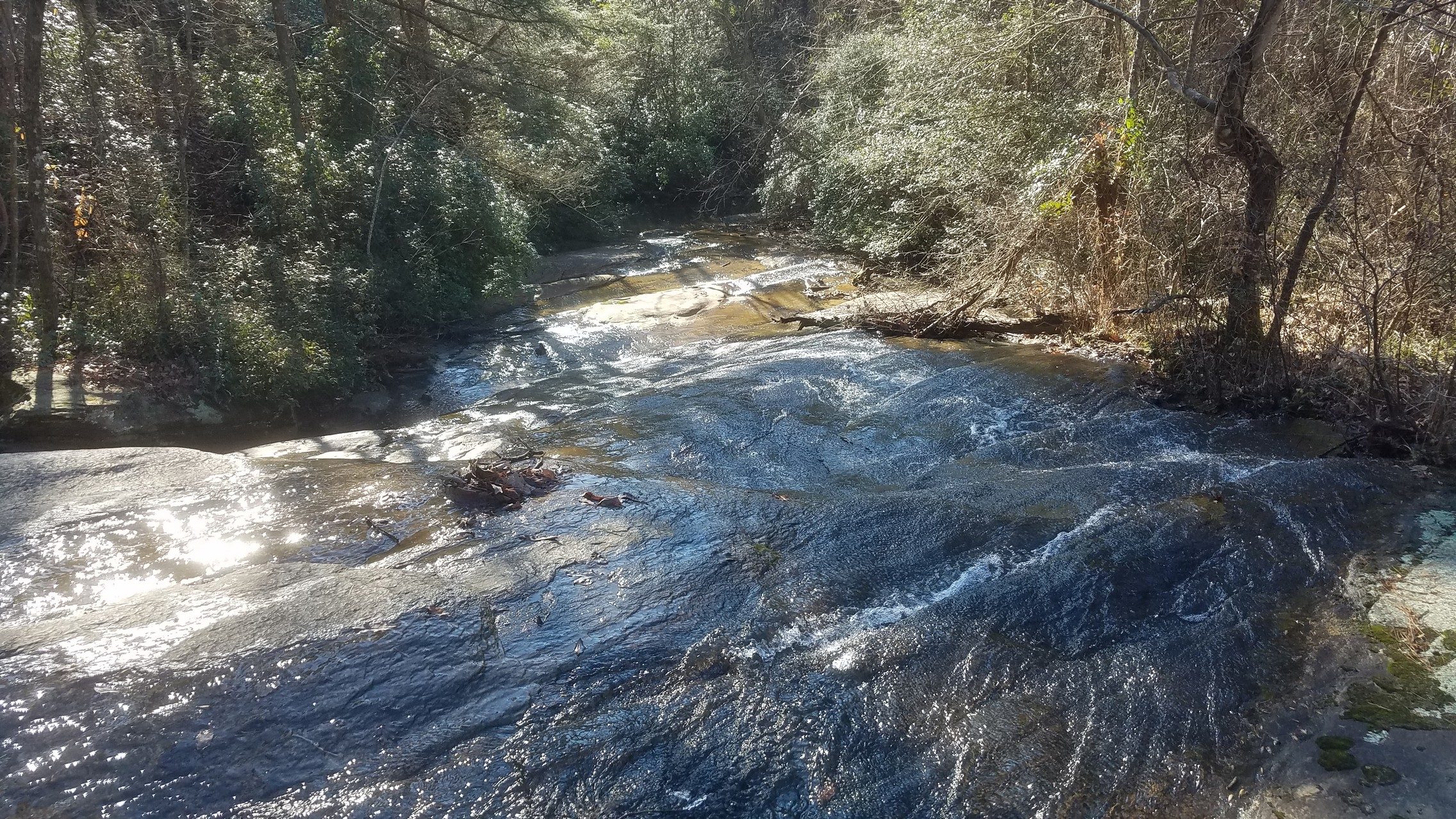 Looking upstream atop Mary Steele Falls