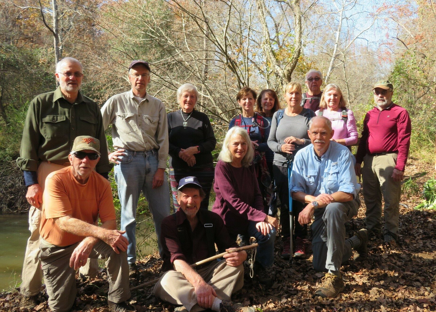 Today's Hikers (L-R): Ray, Vic, Edwin, Bruce, Jeanne, Jean, Jenny, Renee, Lynn, Mike, Tim, Angela & Gary,