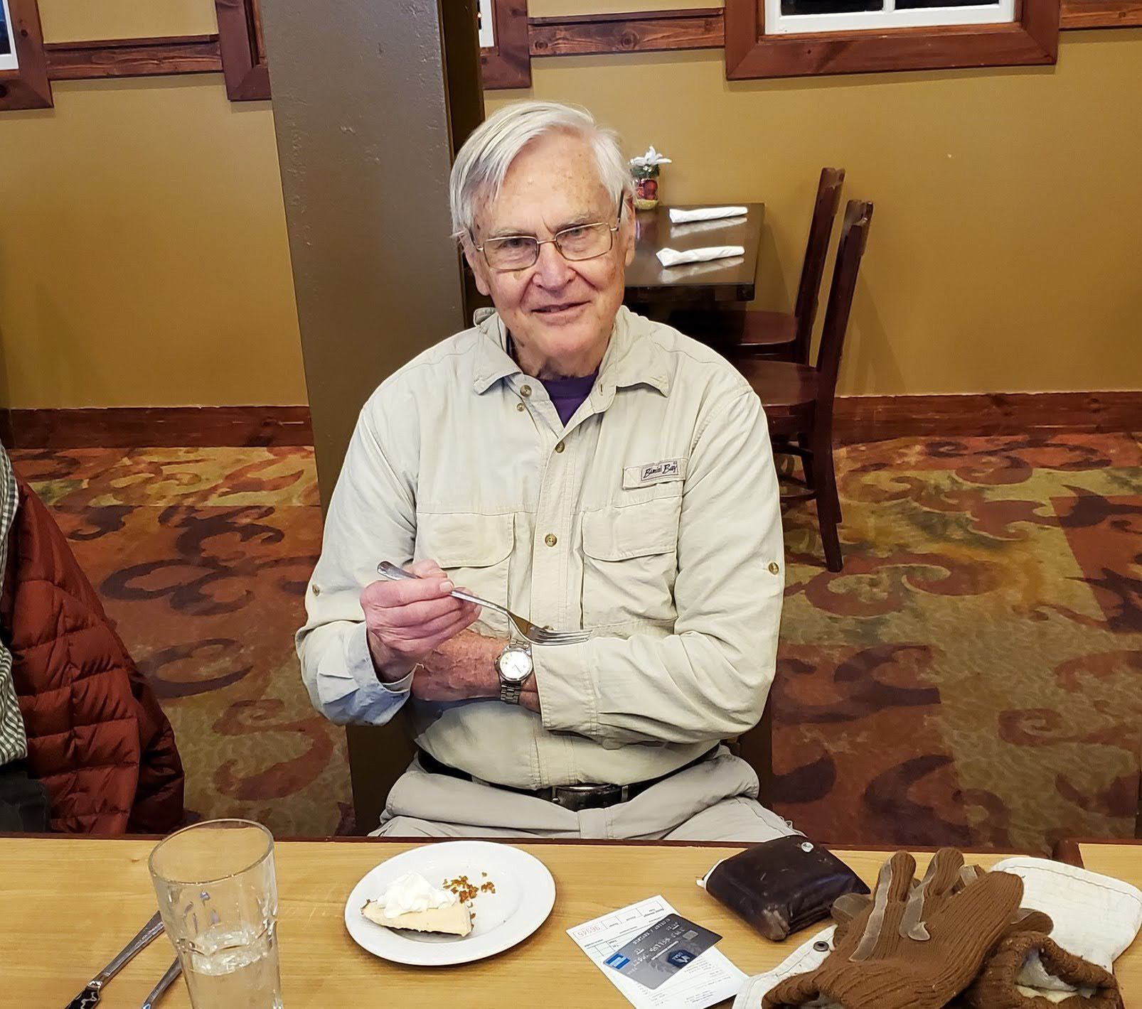 Best moment of our lunch at Unicoi Lodge.  Celebrating Dick Metzgar, our most senior hiker's  86th birthday!