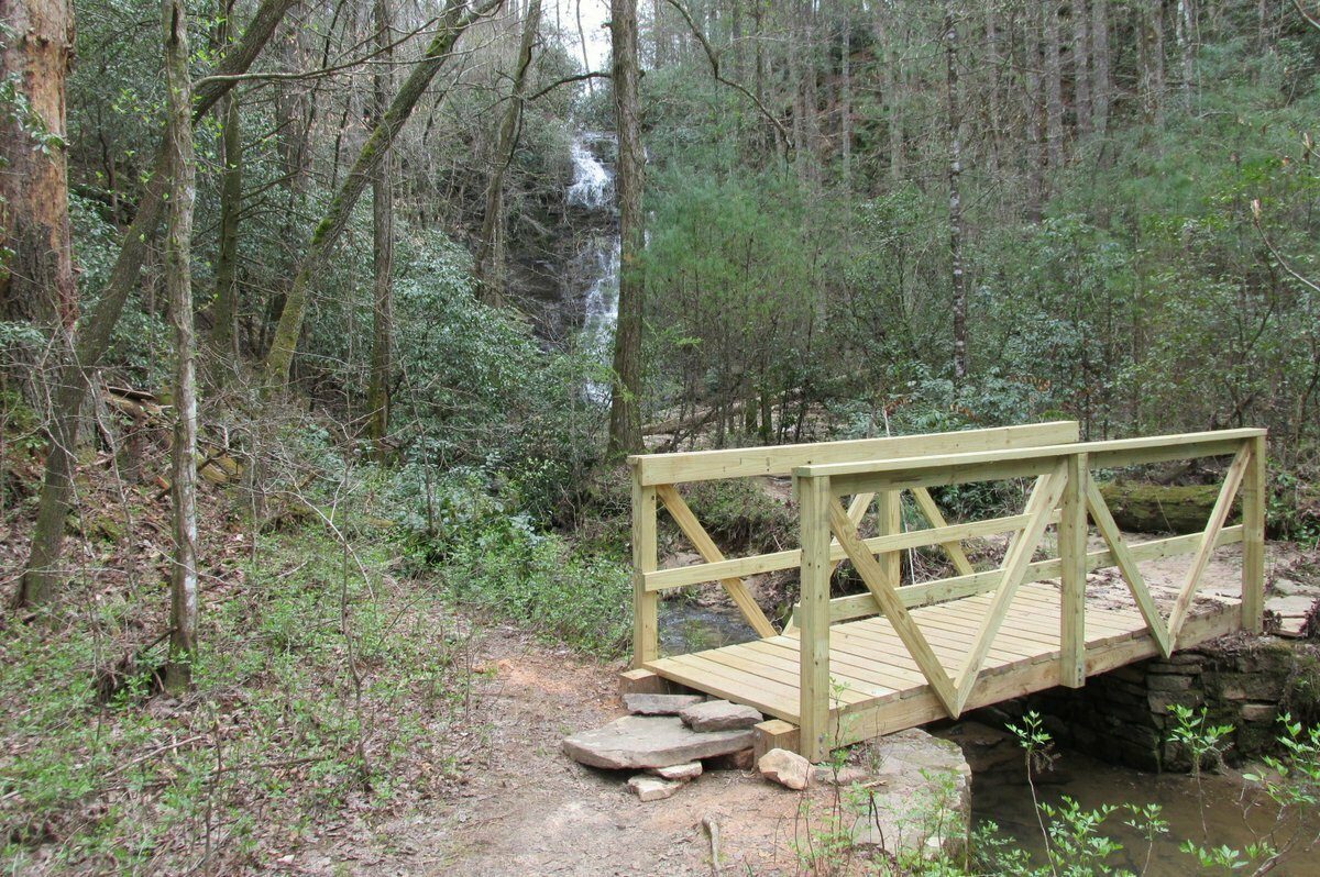 The bridge crossing Reedy Branch just downstream from the falls.