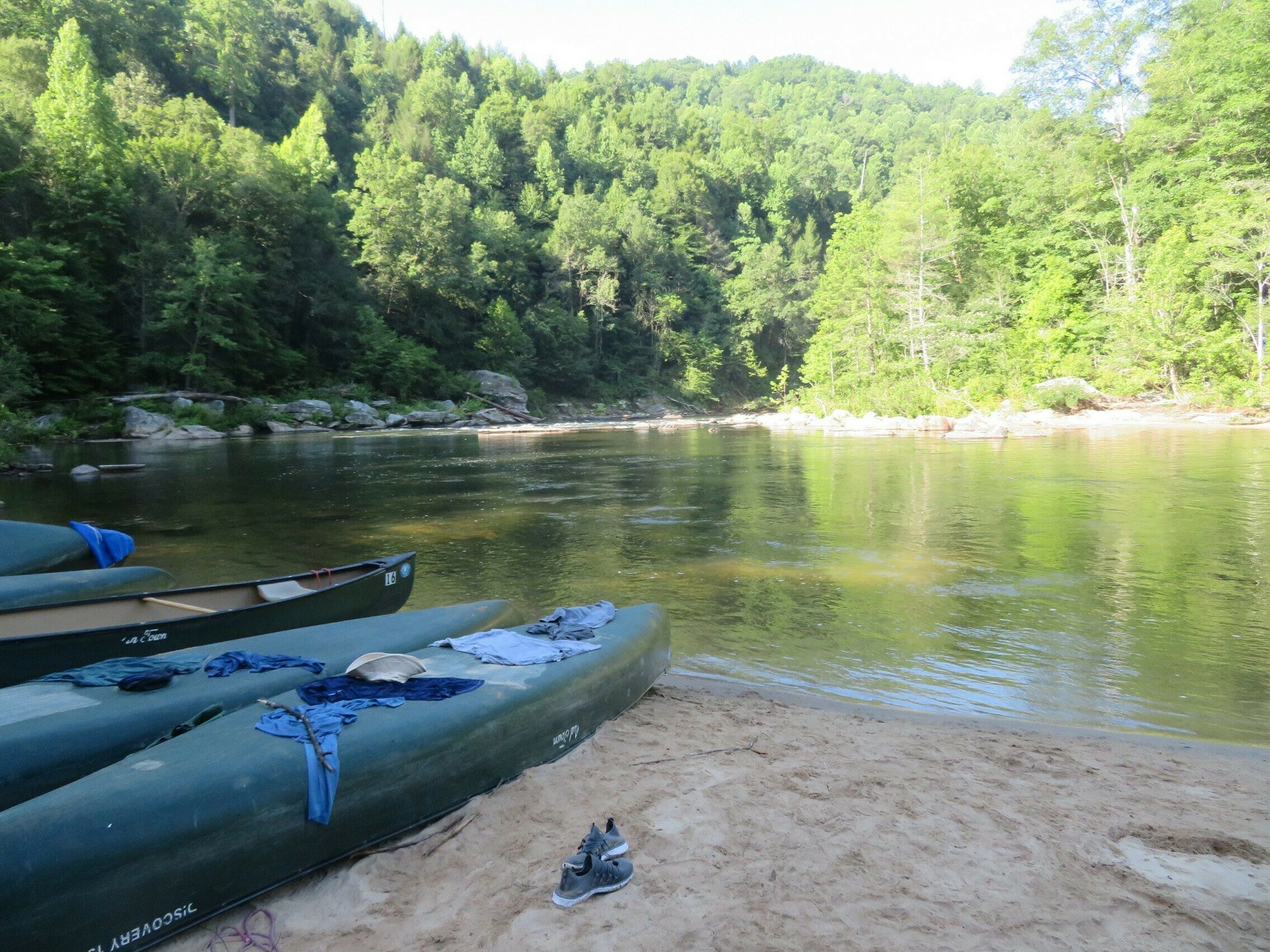 Looking down the Chattooga River where Opossum Creek flows into it.