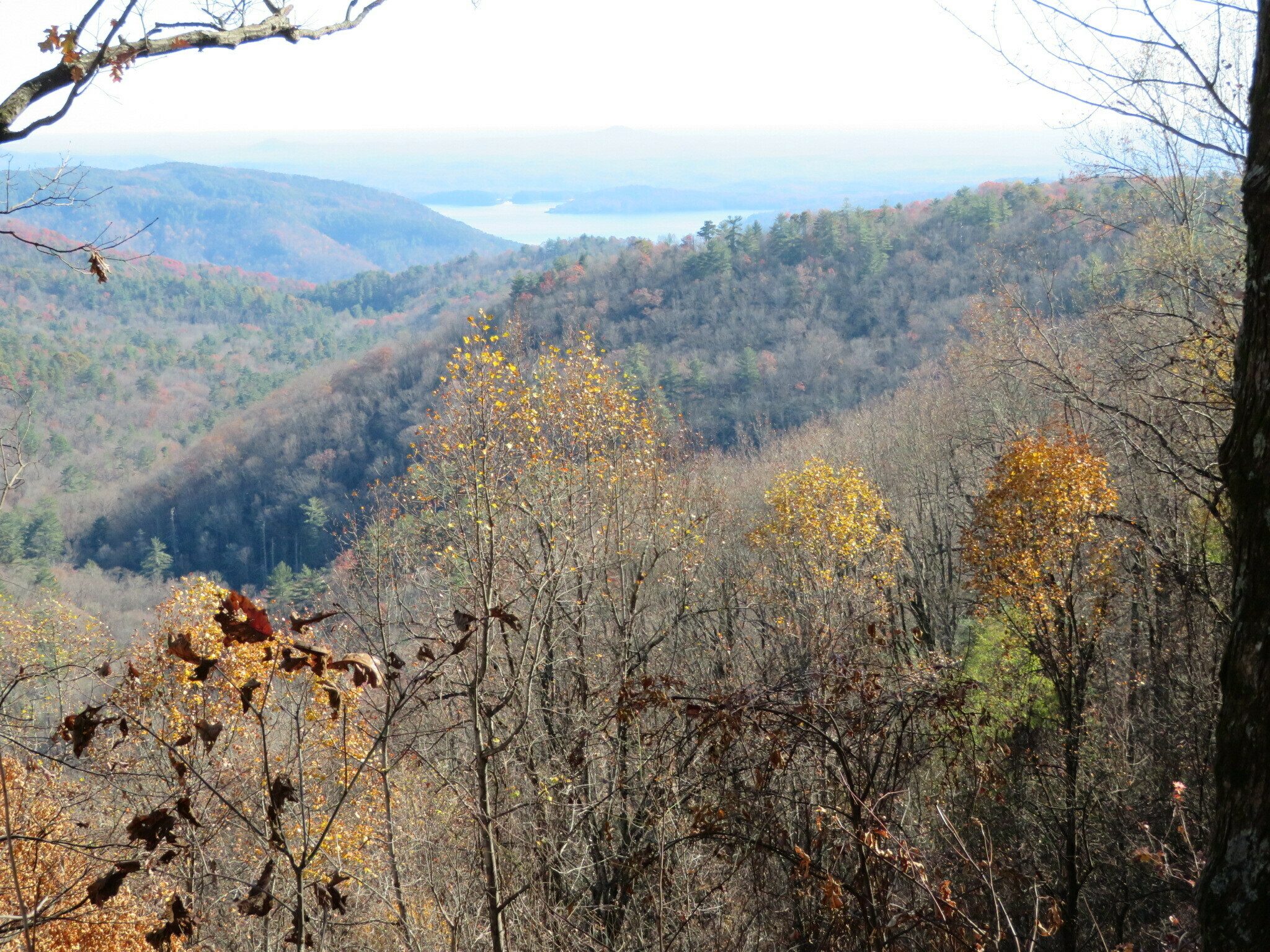 One last view of the valley and lakes below Whitewater Falls.