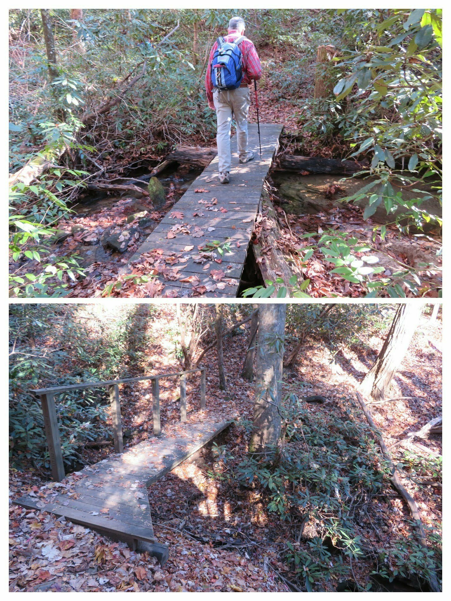 There were bridges across most of the several branches and creeks.