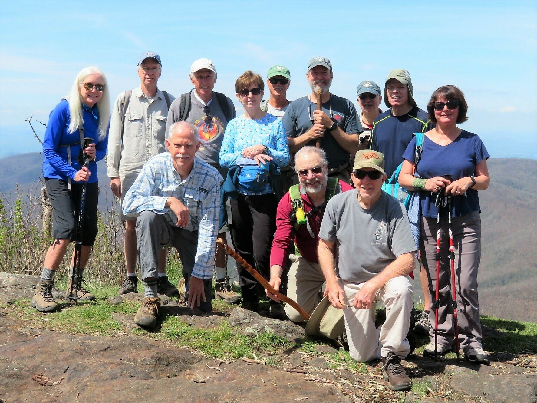 Today's Hikers (L-R): Jeanna, Edwin, Mike Bell, Mike Jones, Jenny, Jim, Gary, Jack, Vic, Ray, Stephen & Lynn