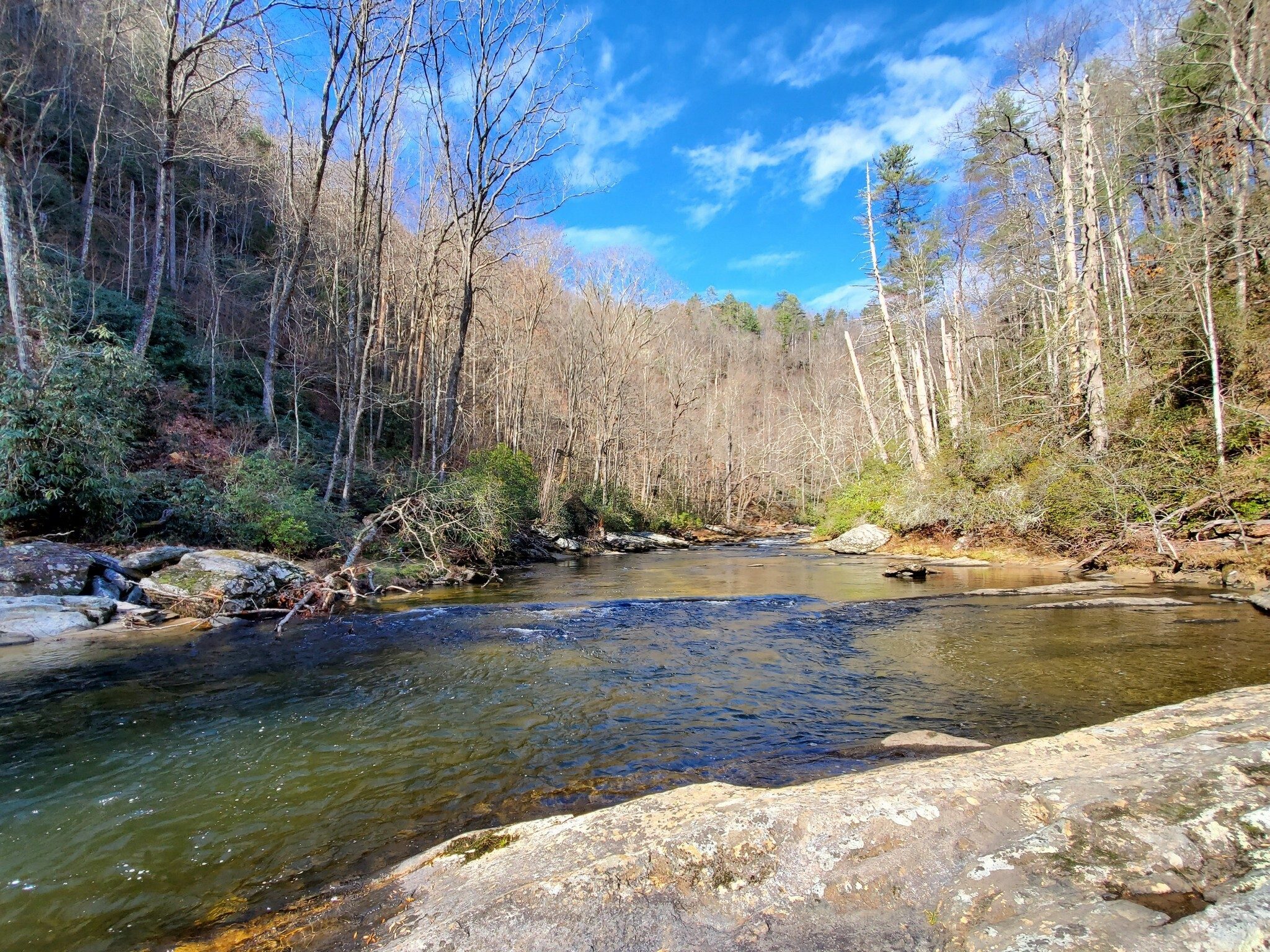 A final view upriver from the lunch rock.