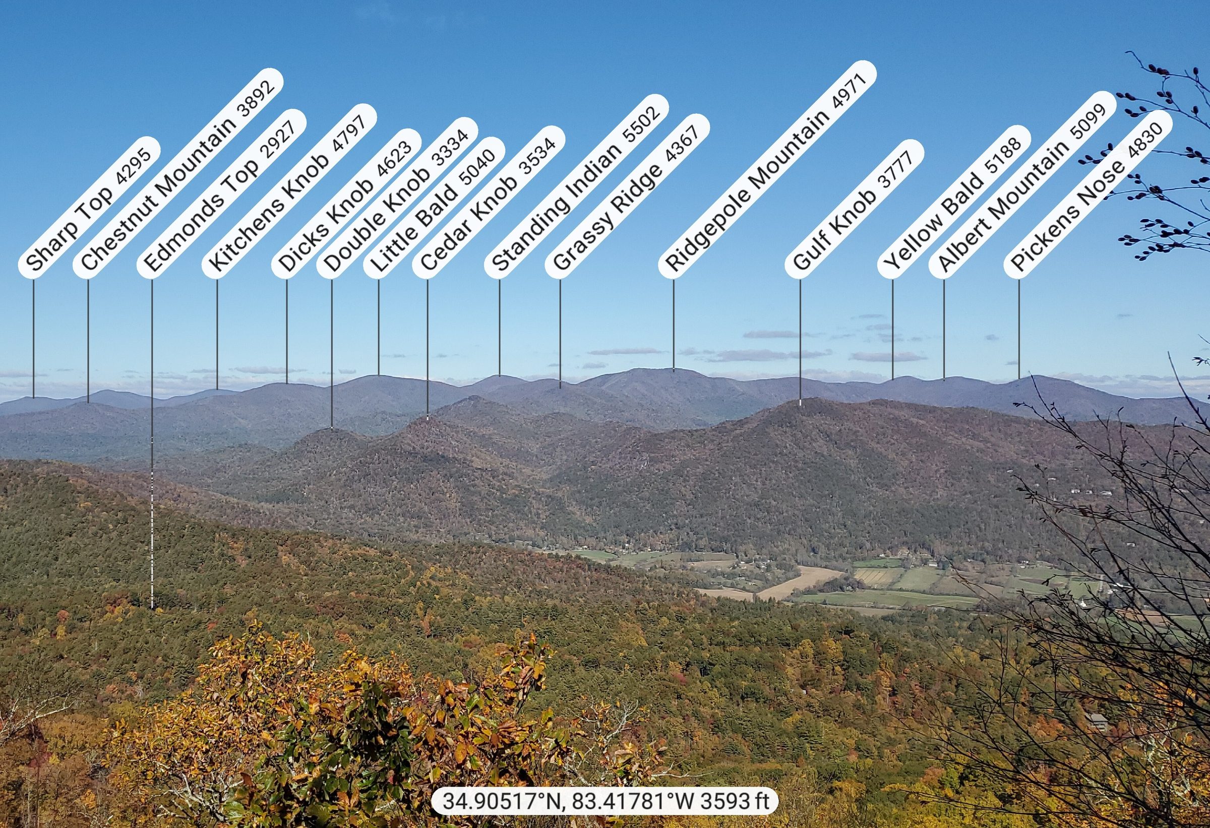 What are those peaks looking north from the overlook?