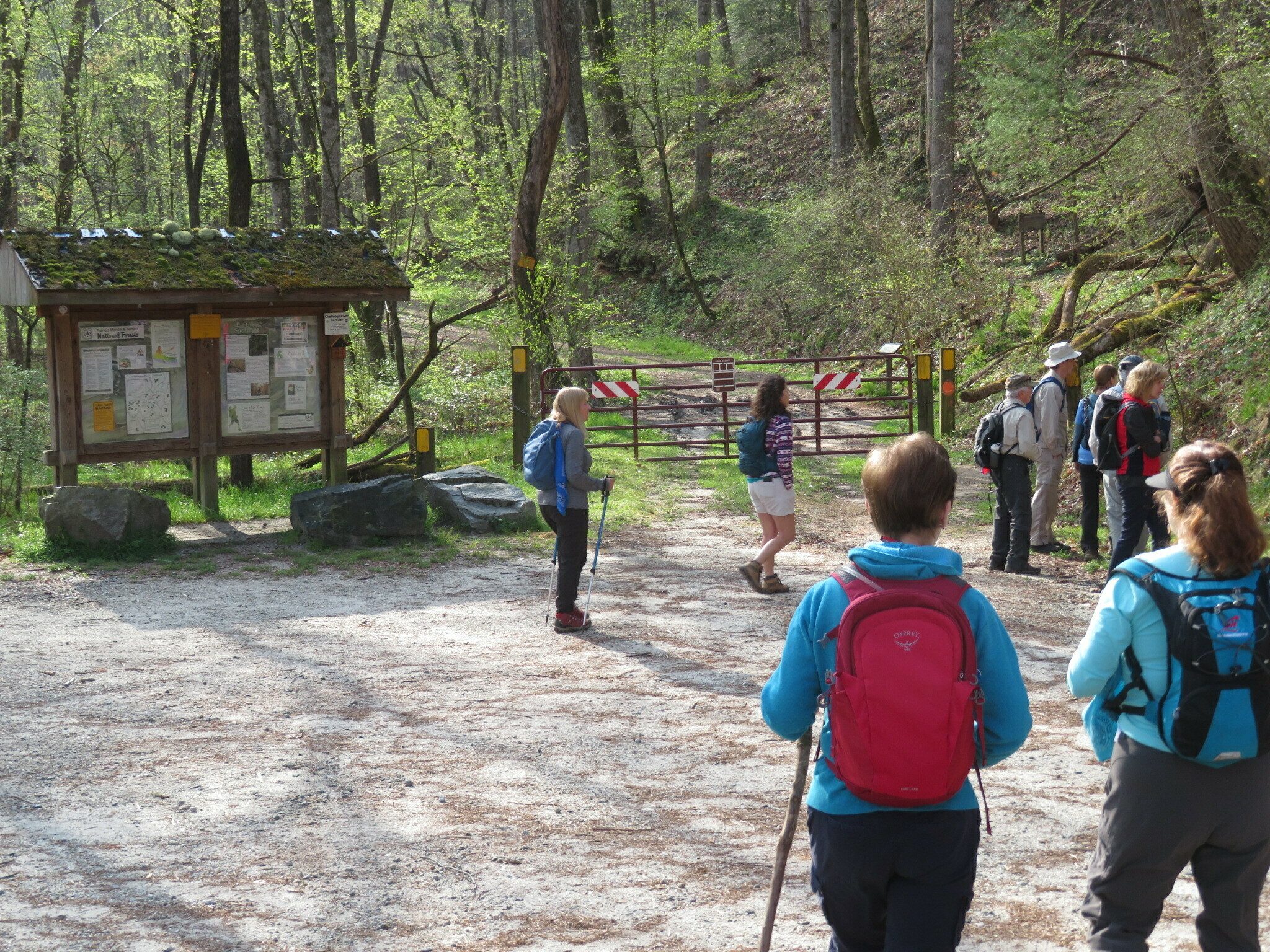 The trailhead and getting started. What's everyone looking at?