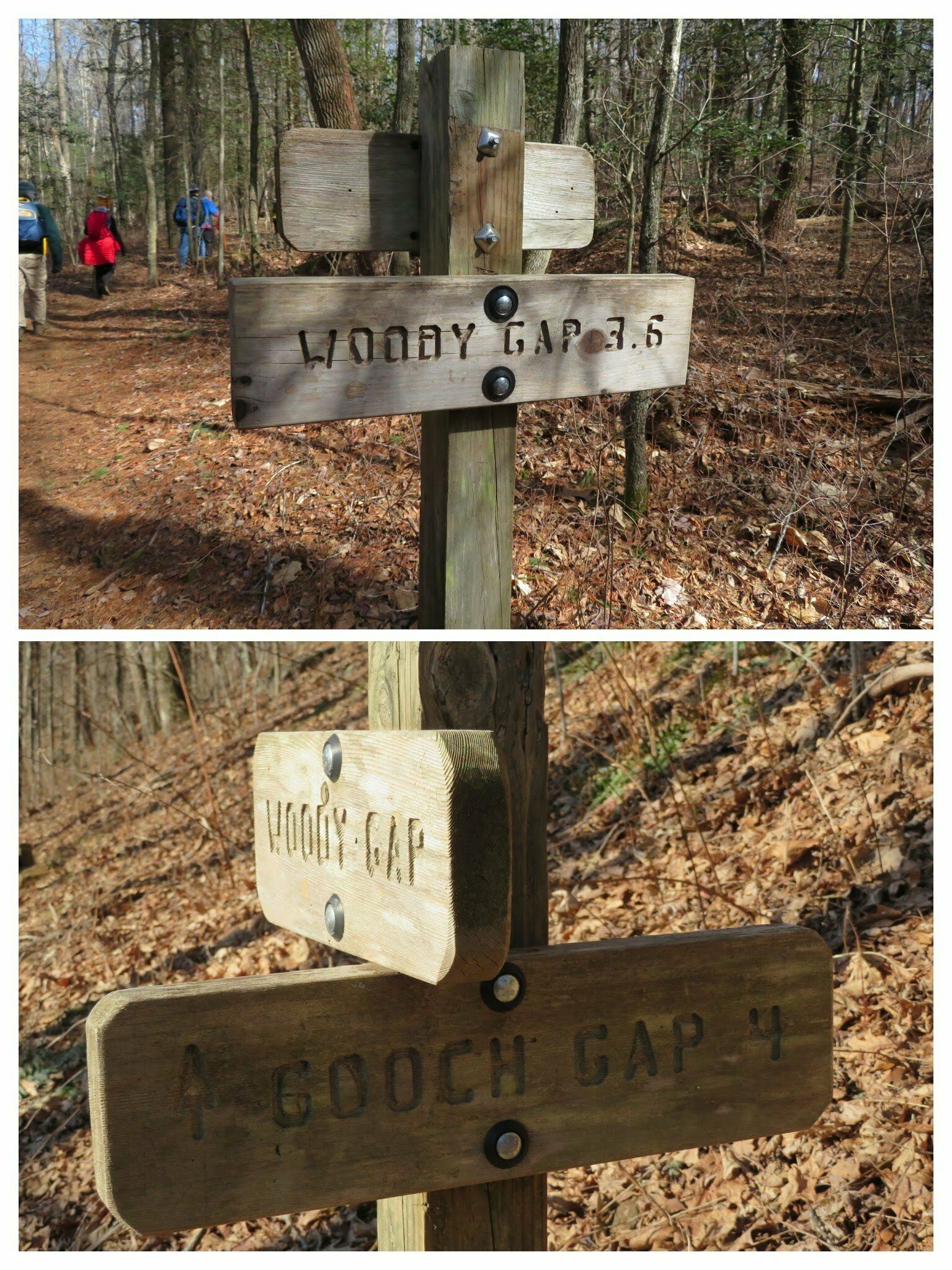 Interesting trail mileage signs . . . 4 miles going out, but only 3.6 miles returning.  Some of Vic's fancy footwork, I think!