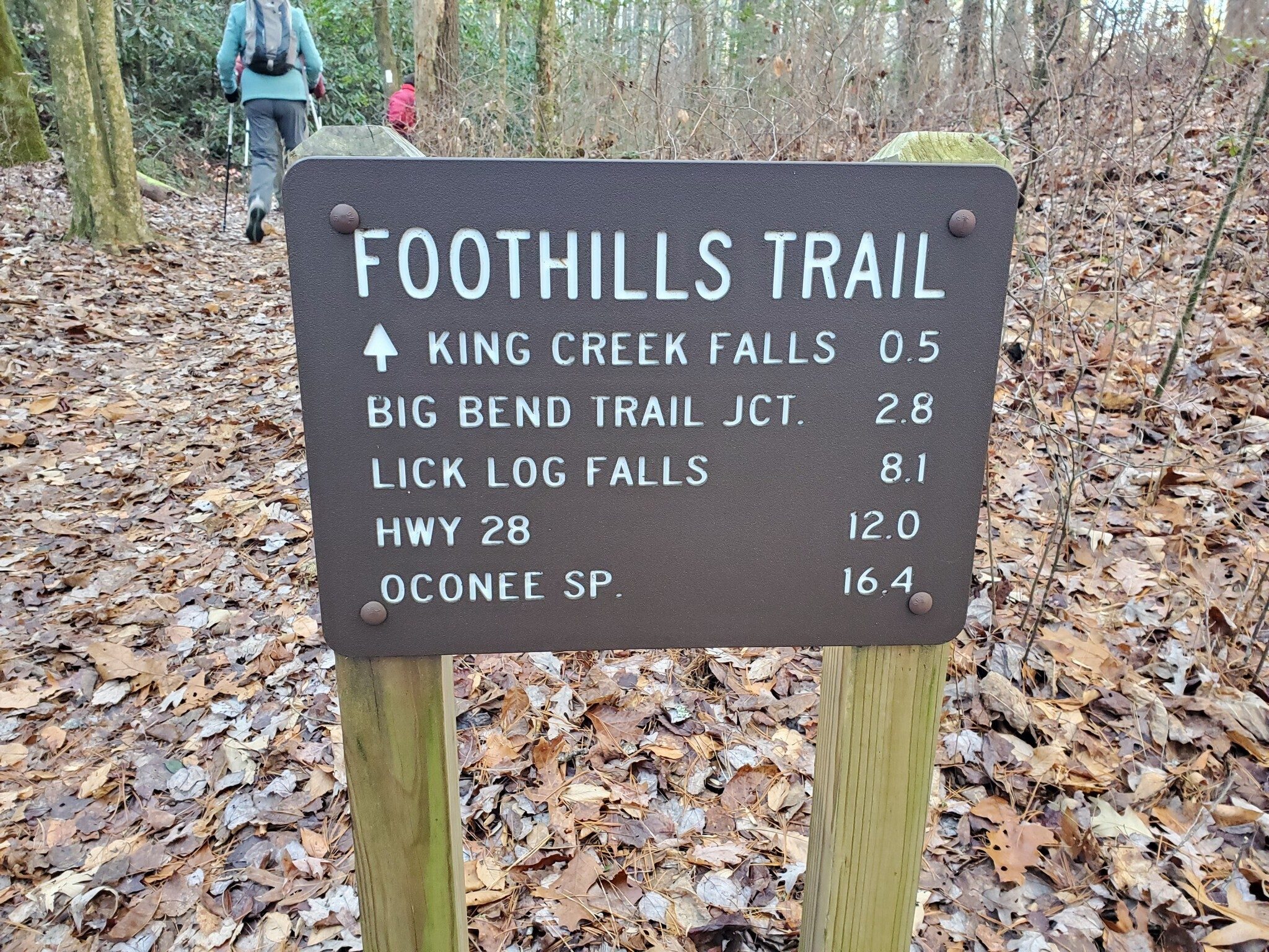 Nice trail signs although the path on the Foothills/Chattooga River Trail can be difficult to find at intersections with other side trails.