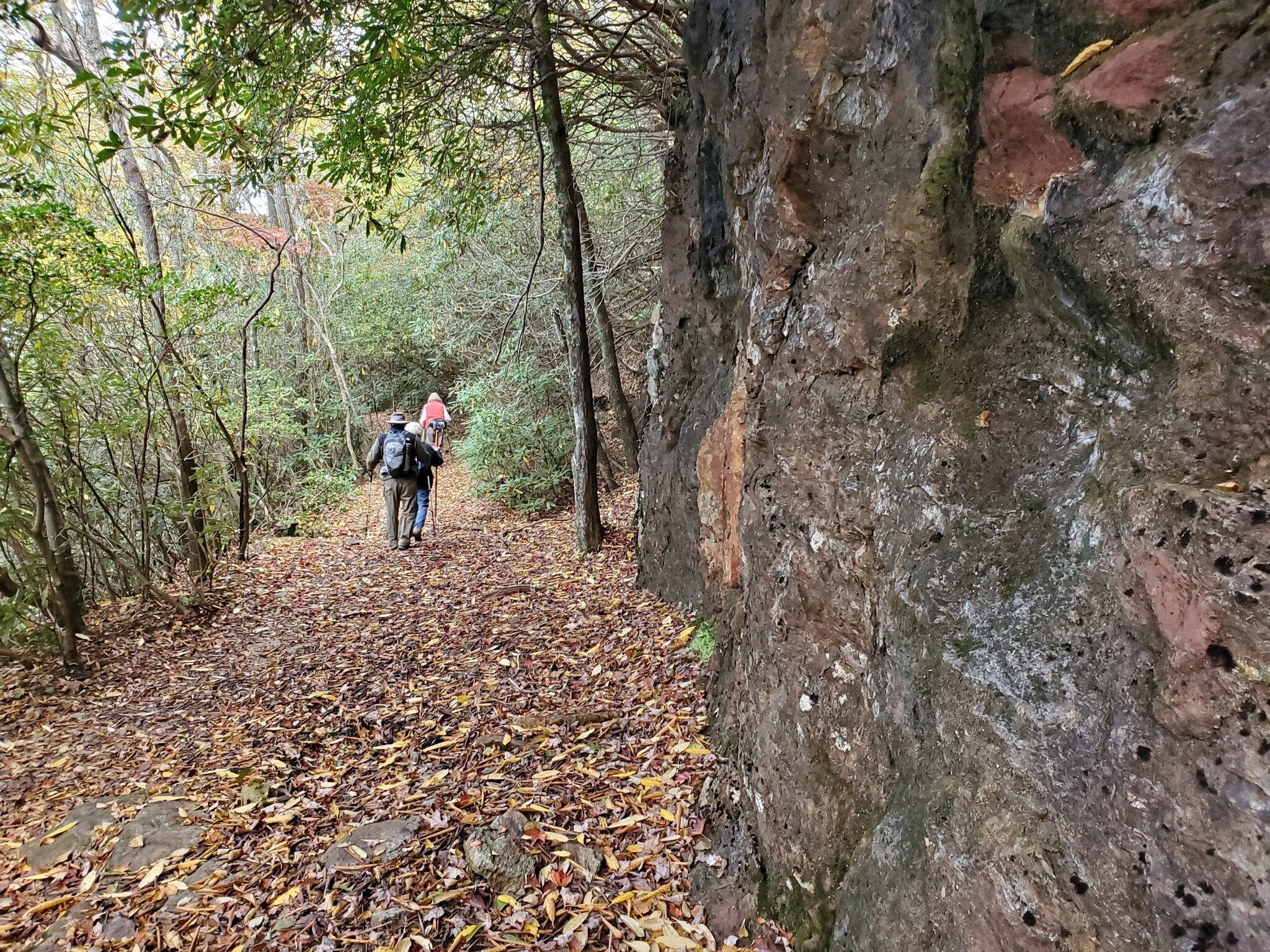 Another view along the trail and sheer rock wall on the east side of the trail. Heather, we are still looking for that old Studebaker that might have become stuck on this old road.