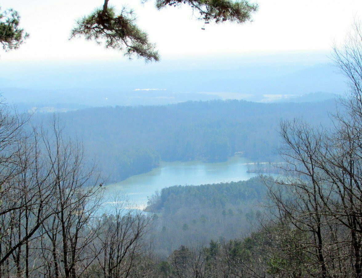 A hazy view today of Lake Russell from Chenocetah Mountain.