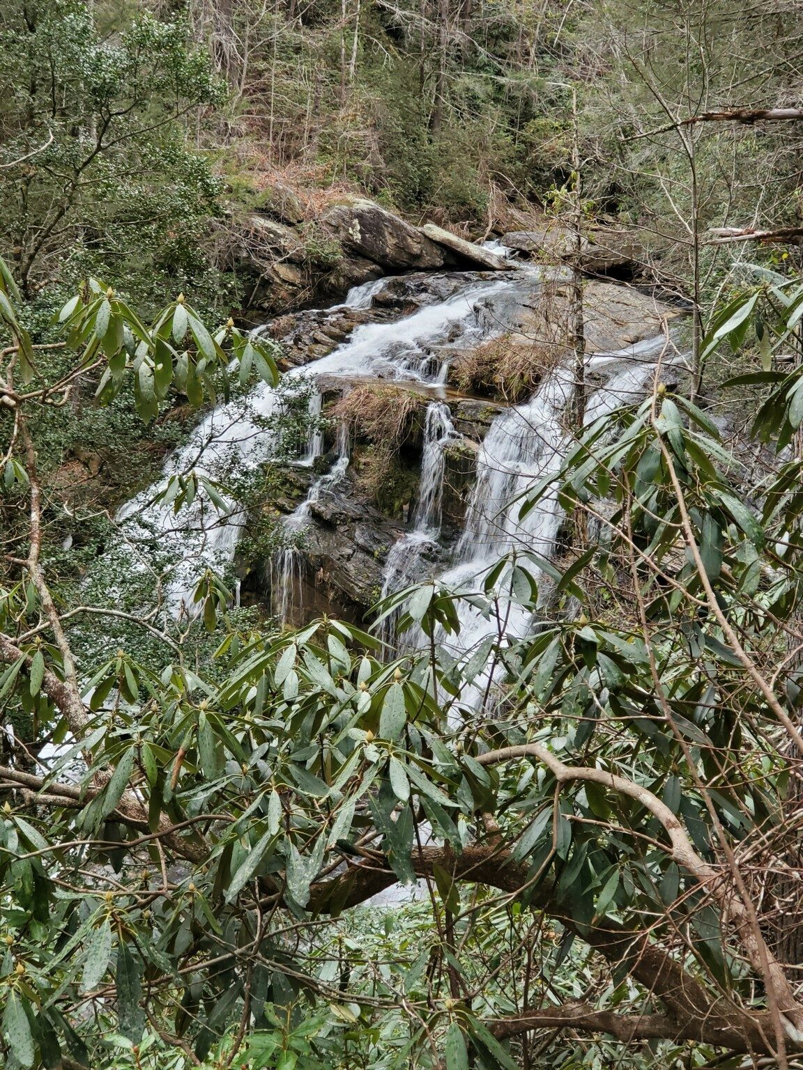 First glimpse above Long Creek Falls coming down the trail.