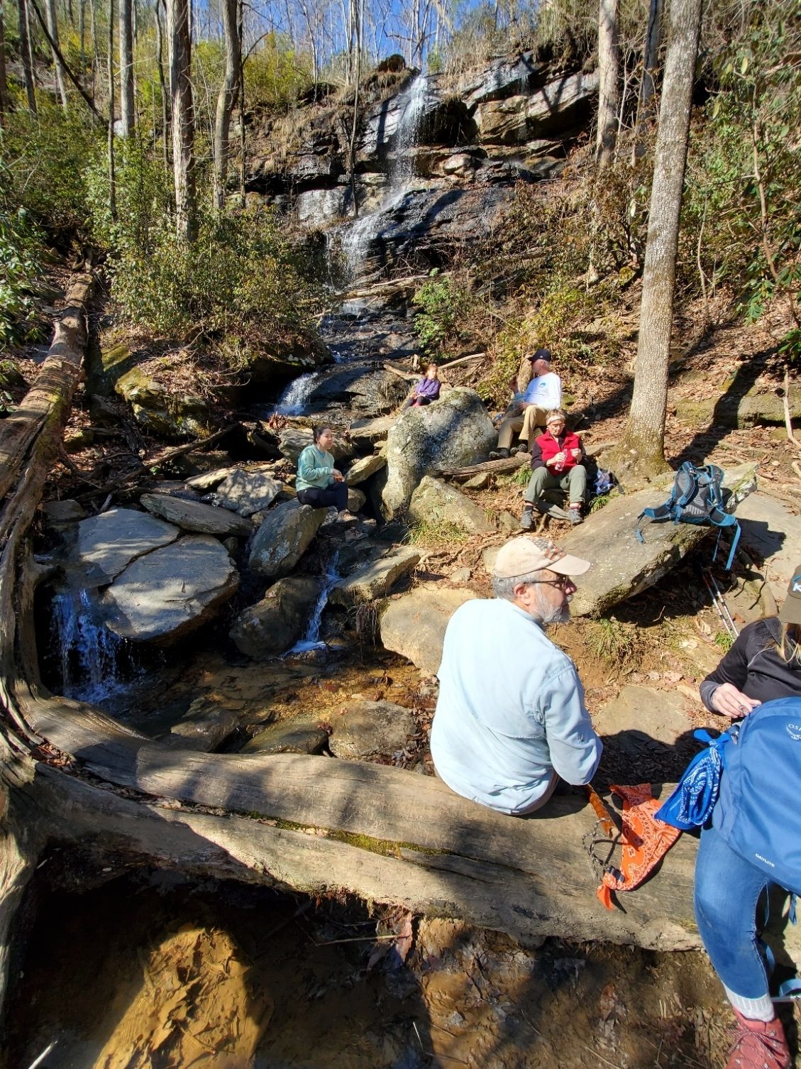 Break time at Hidden Falls.