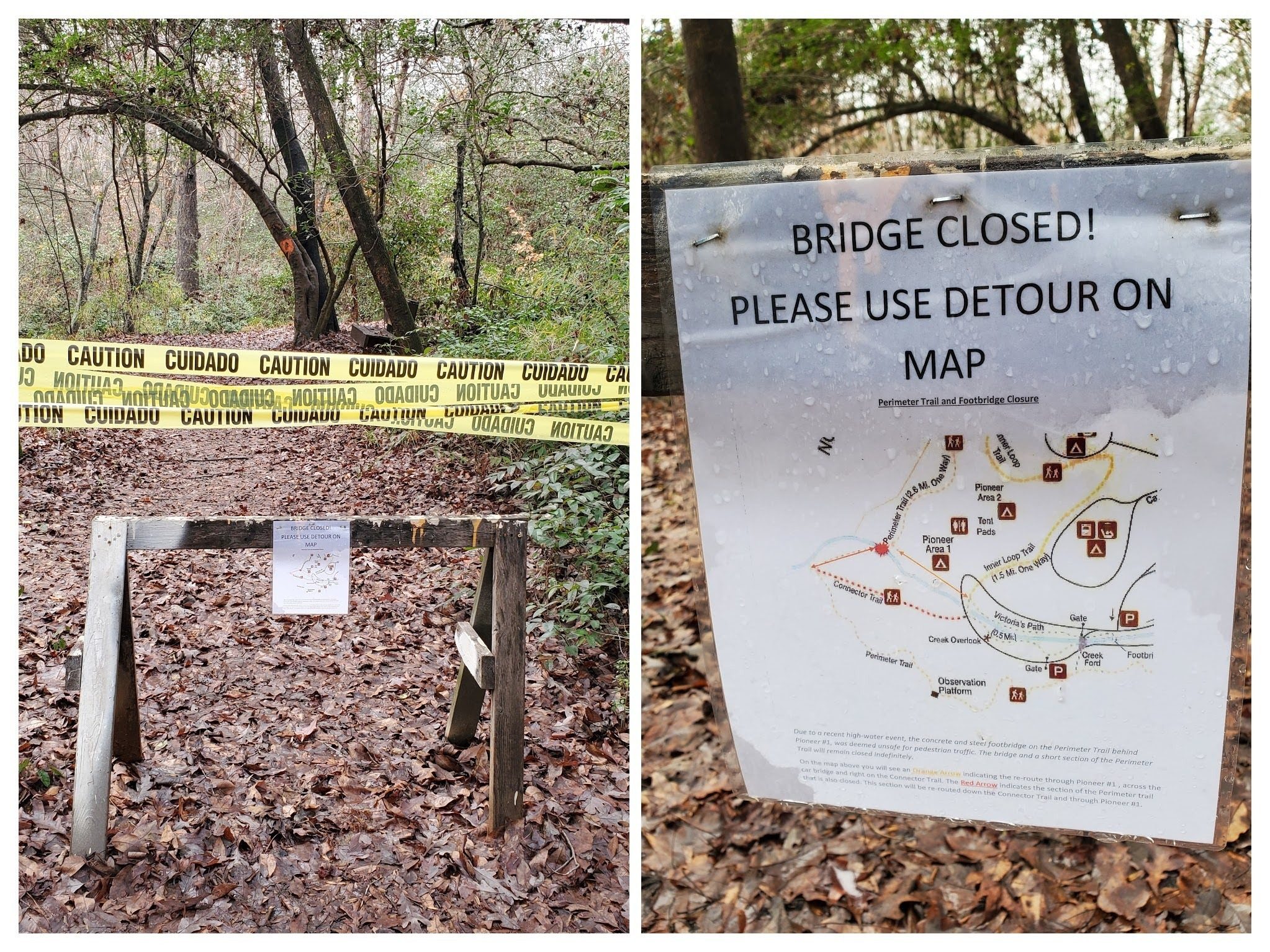 Trail detour, but to a nicer view of Rice Creek  along Victoria's Path.
