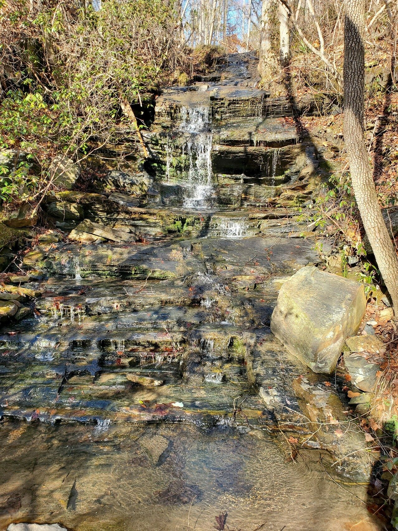Staircase Falls, the first and prettiest of three small falls just downstream from the small rock dam in the previous frame.