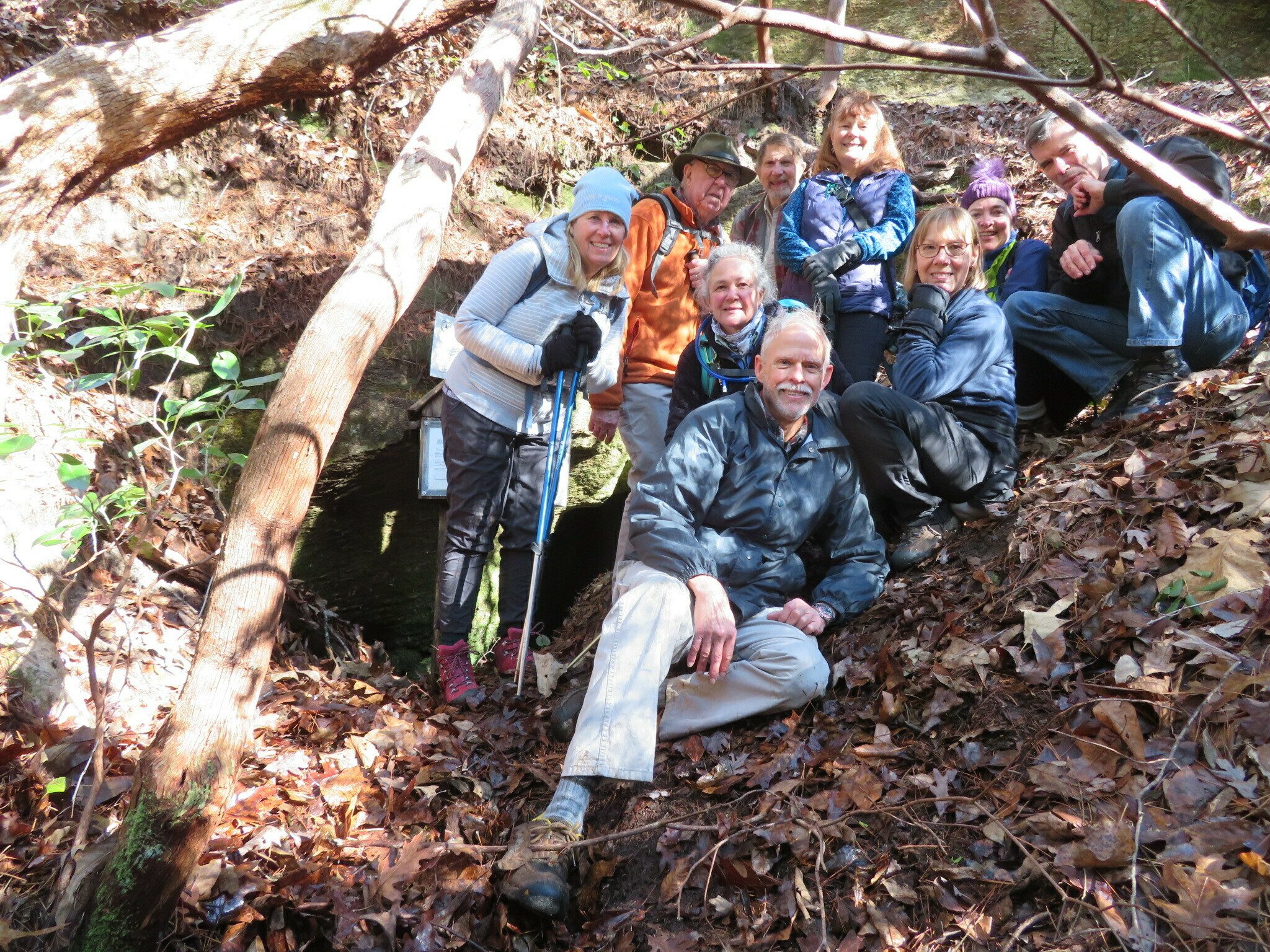 Roman's Den adventurers (L-R): Lynn, Tim, Christine, Bruce, Mike, Renee, Doris, Heather and Gerald. . . it was worth the effort.