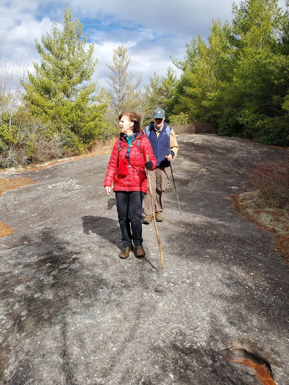 Jenny and Ray also along the path down Little Green Mountain.
