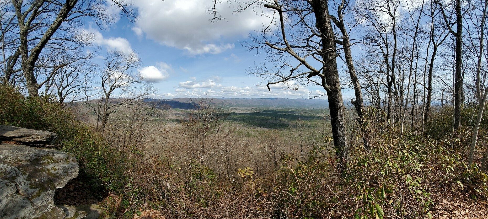 A panoramic view to the north from Tamassee Knob.