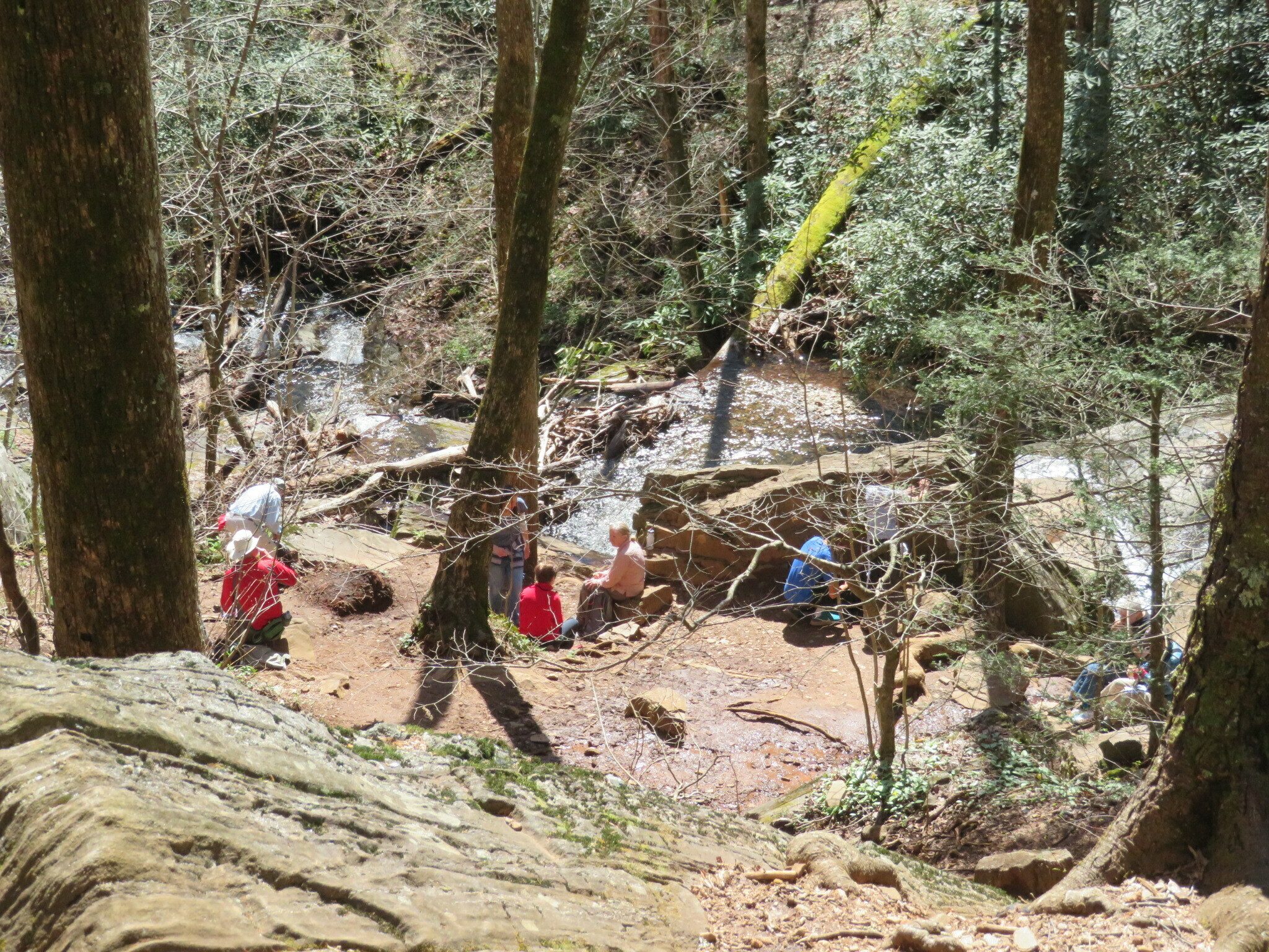 Break time at the base of Raven Cliff Falls