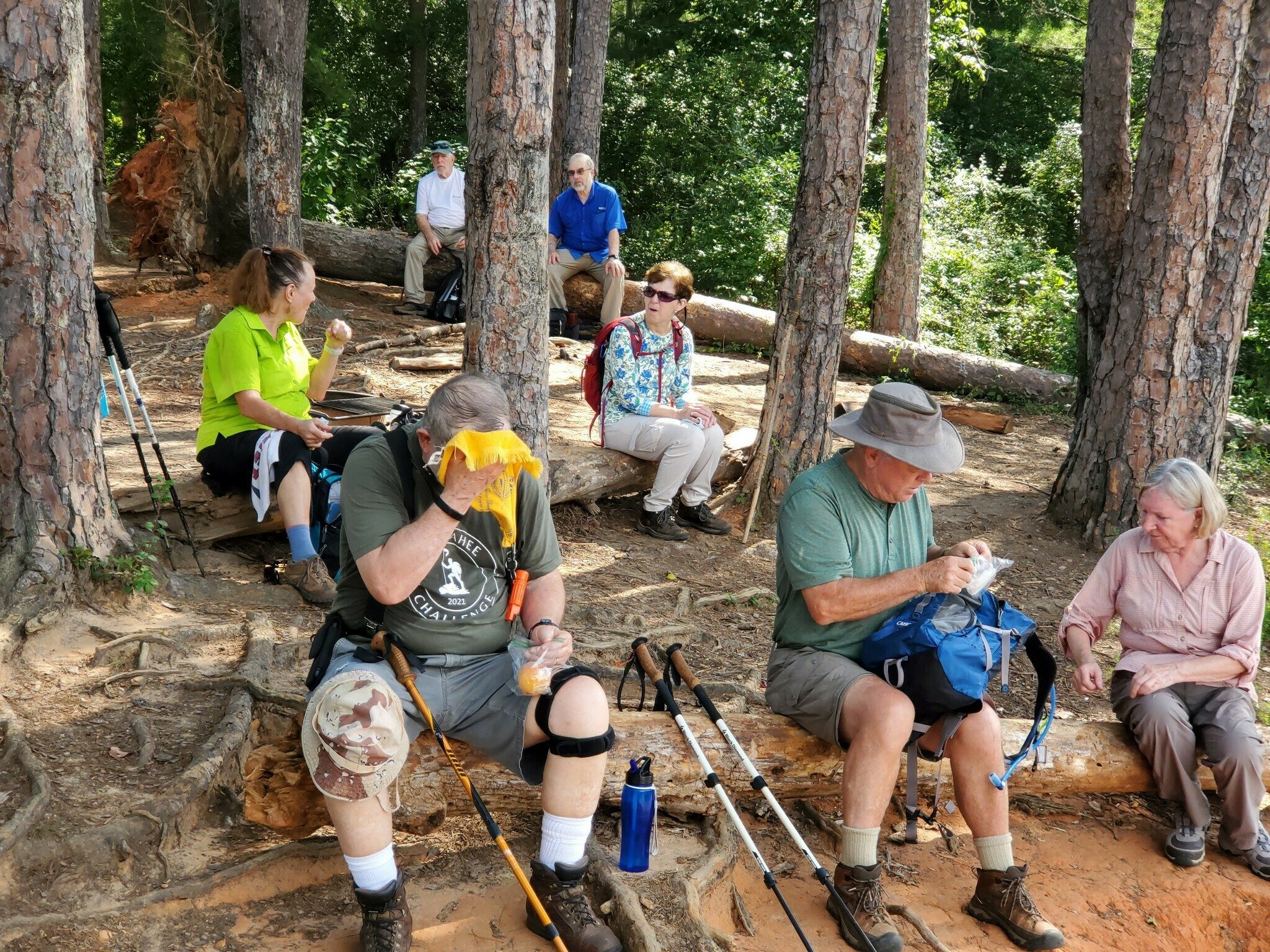 Breaktime on Lake Keowee.  Yes, it was hot today!