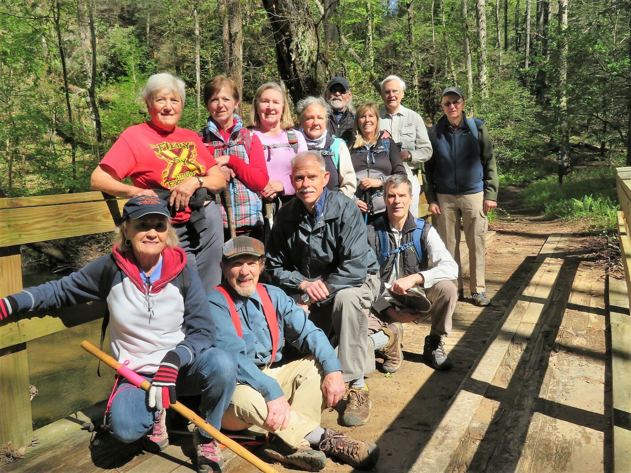 Today's Hikers (L-R) Top Row: Jeanne, Jenny, Angela, Christine, Phil, Lynn, Dick & Ray; Bottom Row: Beth, Bruce, Mike & Gerald