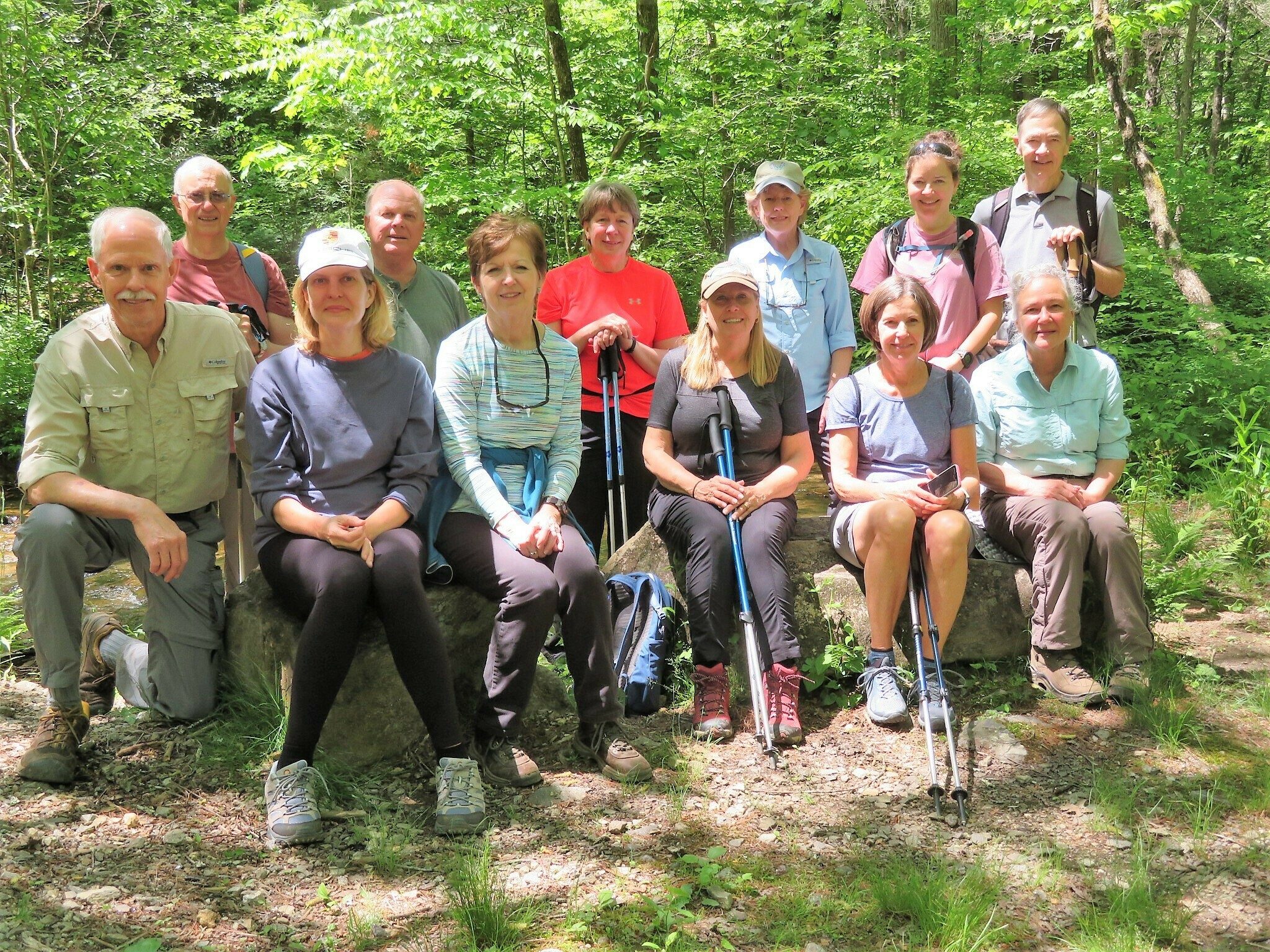 Today's Hikers (L-R) Top: Ray, John, Kim, Luanne, Heather & Charles; Bottom: Mike, Inna, Jenny, Lynn, Beth and Christine