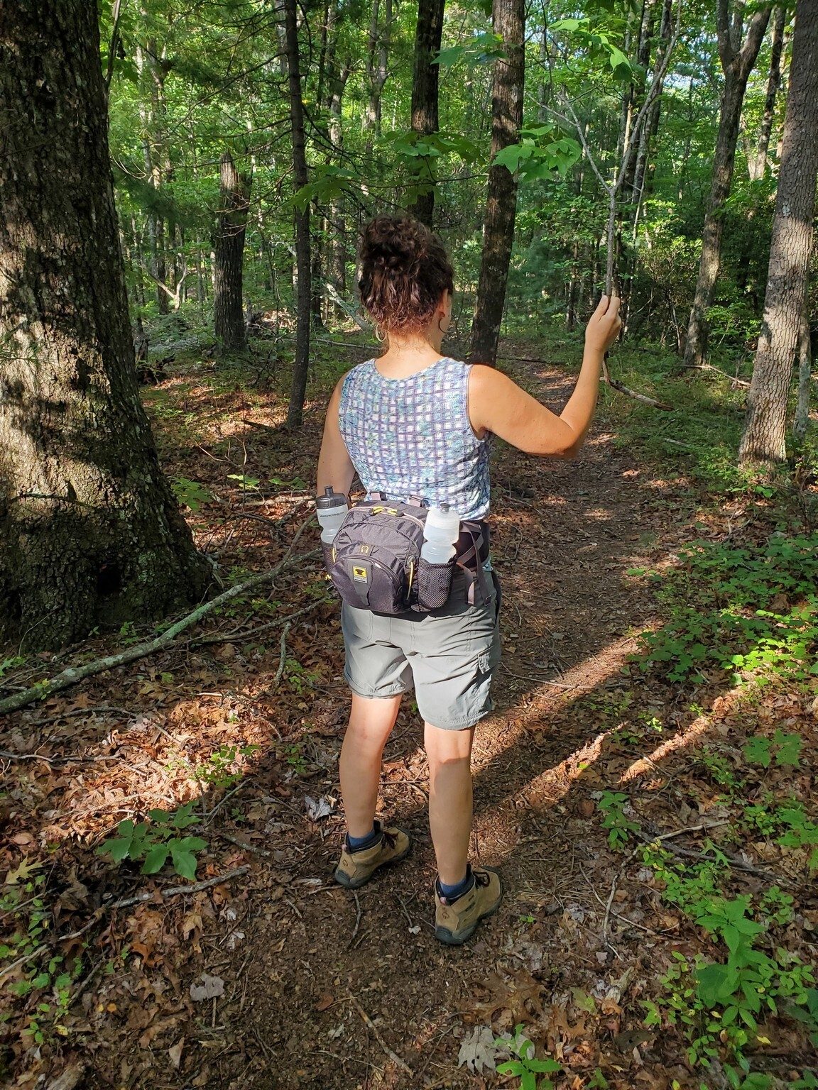 Thanks to Heather for taking the lead for us and swatting down spider webs with a branch. She was very diligent the entire way!.
