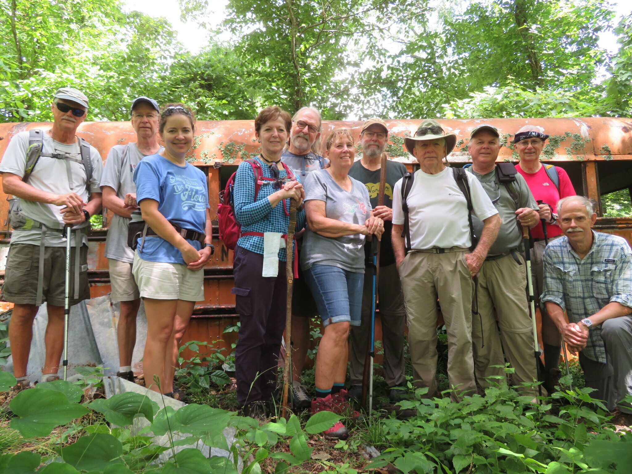 Today's Hikers (L-R): Jim, Edwin, Heather, Jenny, Phil, Lynn, Jack, Vic, John, Ray & Mike.