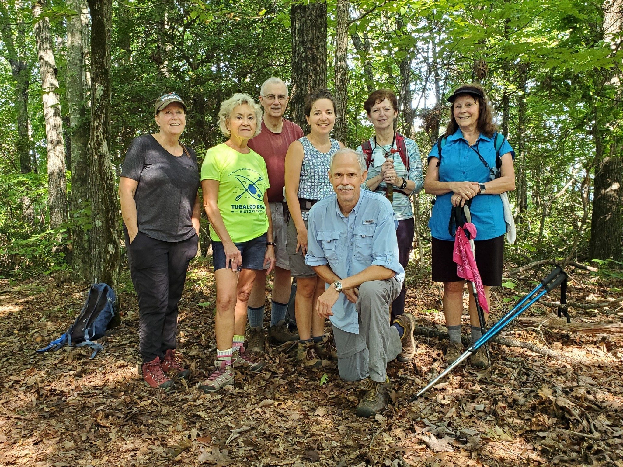 Our hikers on top of Rainy Mountain.  They deserved a break after a tough climb without a trail.